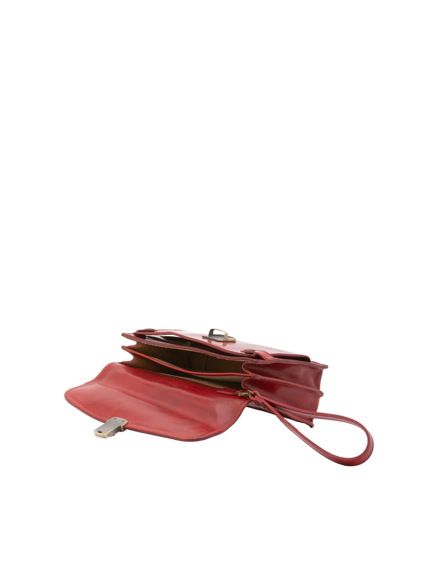 Borsa a mano da uomo in vera pelle 100% pelle 5517-Rosso I Fratelli