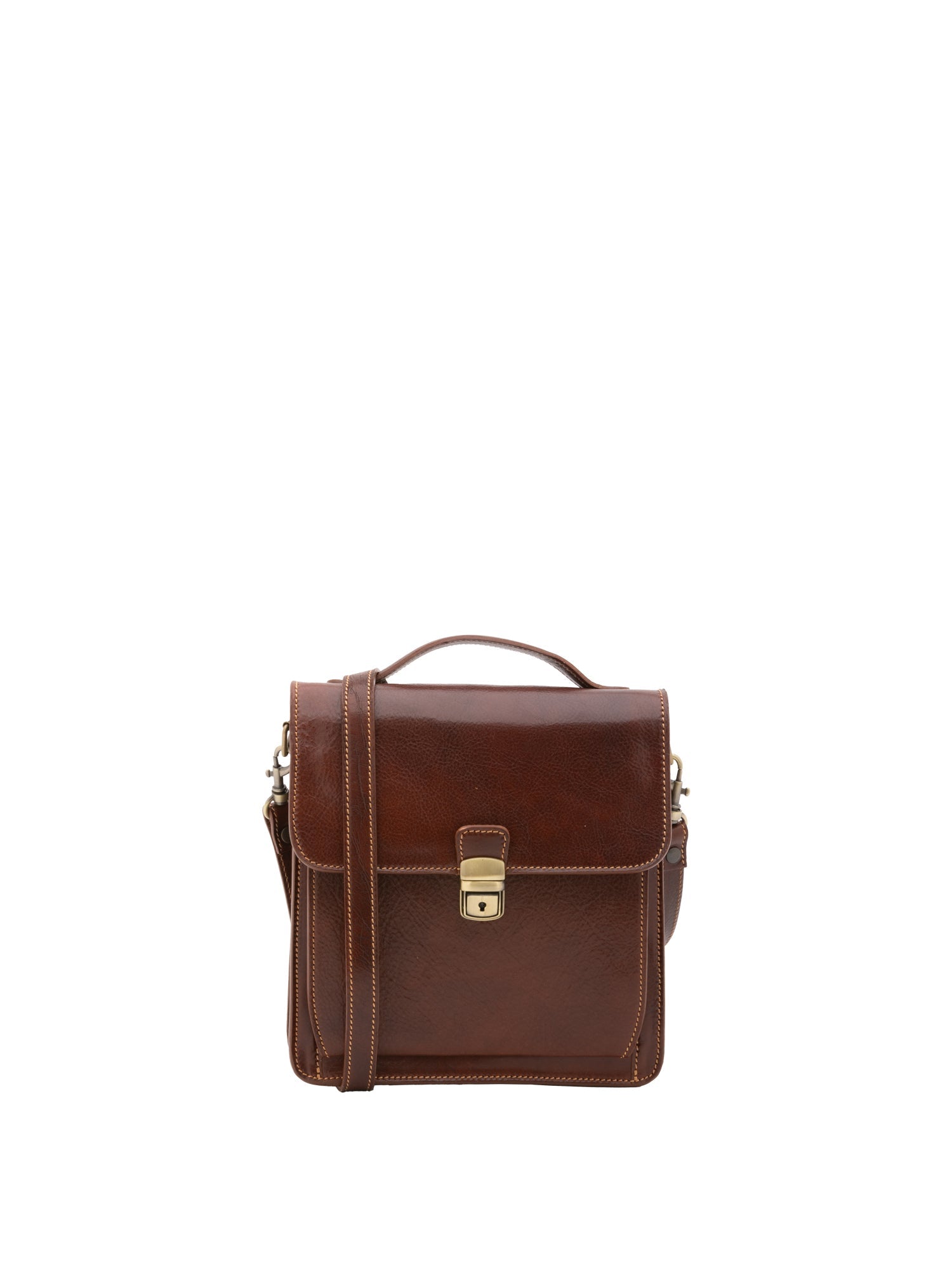 Borsa a tracolla uomo in vera pelle Made in Italy 5518-Marrone I Fratelli