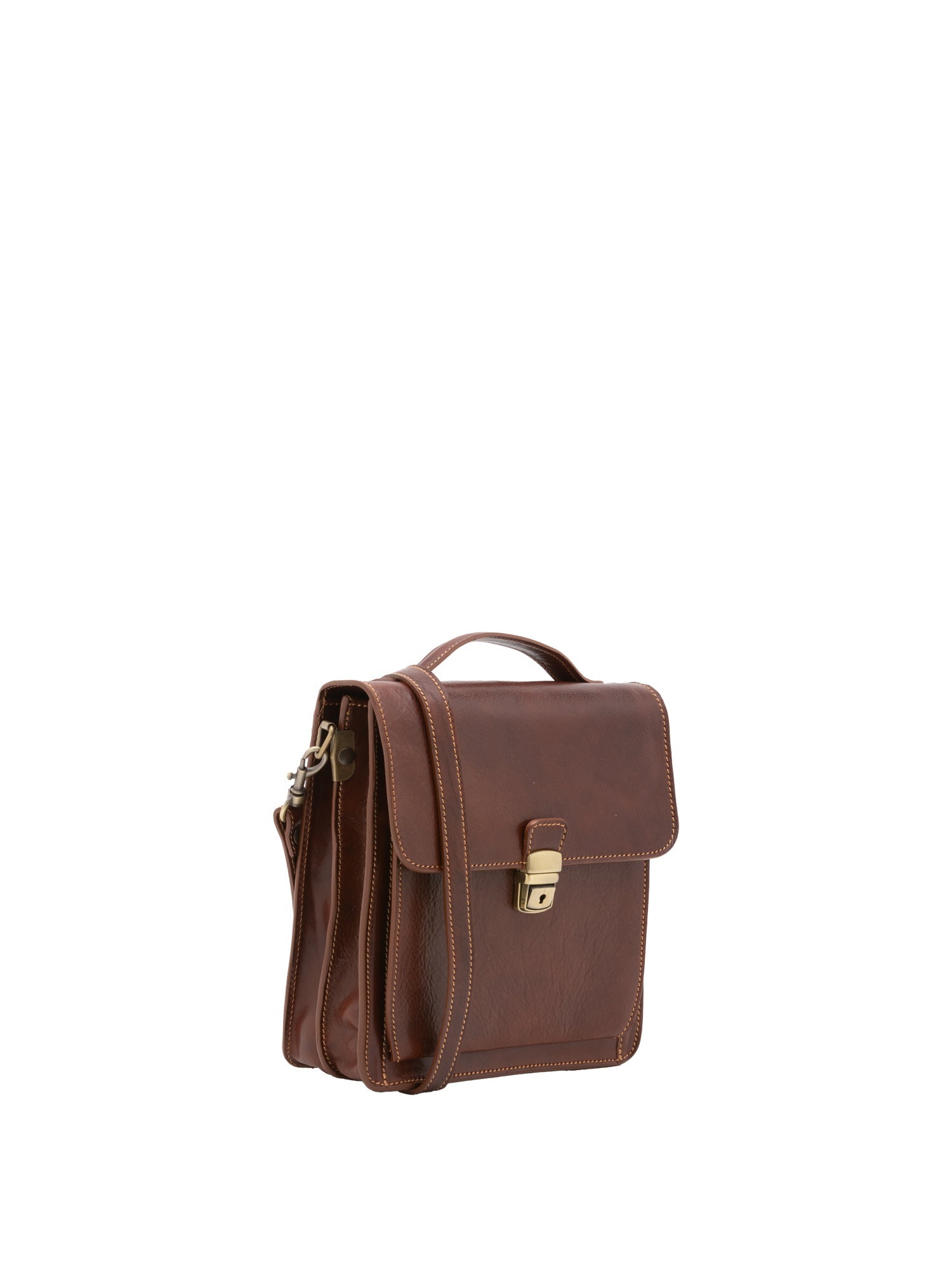 Borsa a tracolla uomo in vera pelle Made in Italy 5518-Marrone I Fratelli