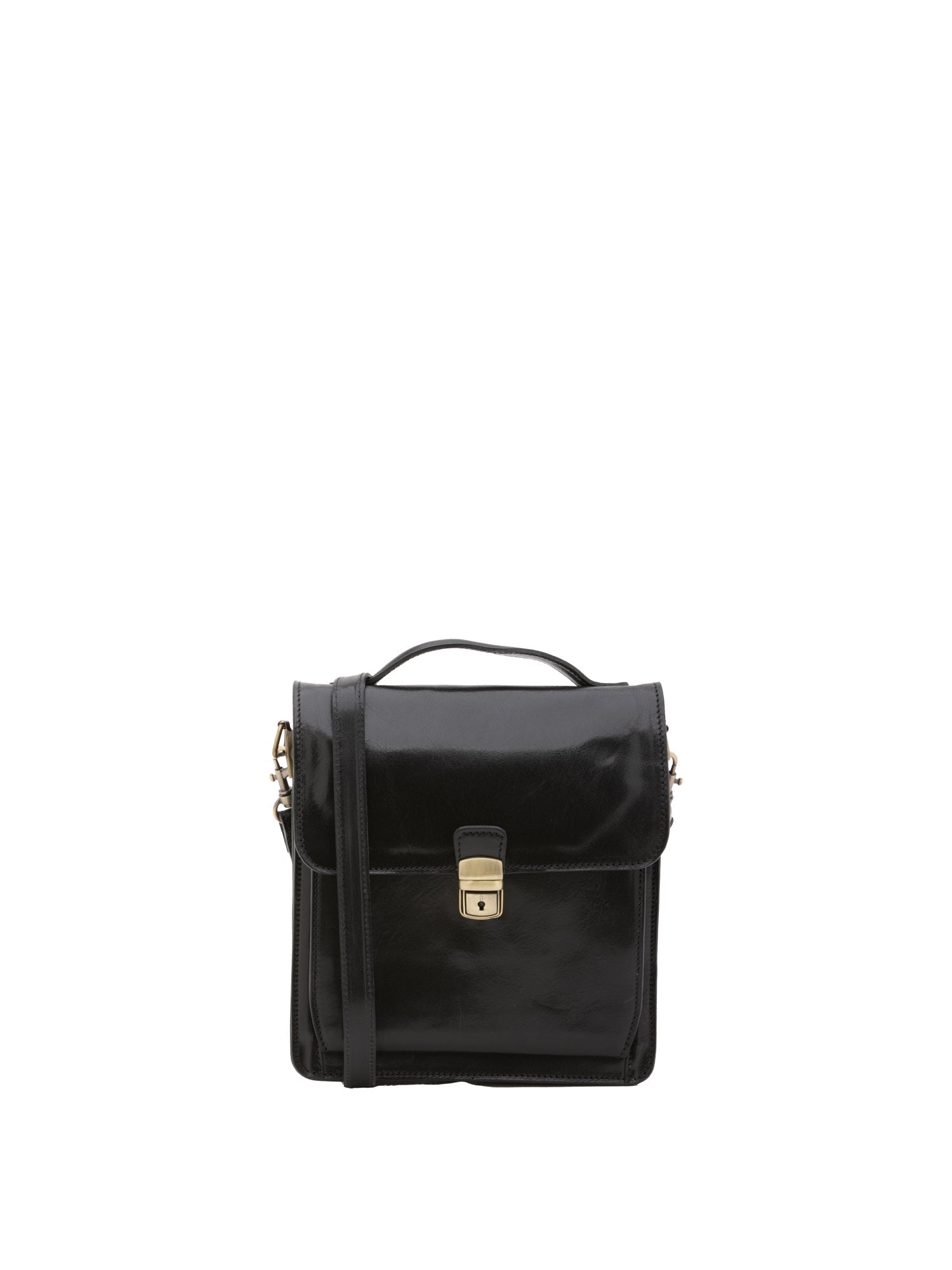 Borsa a tracolla uomo in vera pelle Made in Italy 5518-Nero I Fratelli