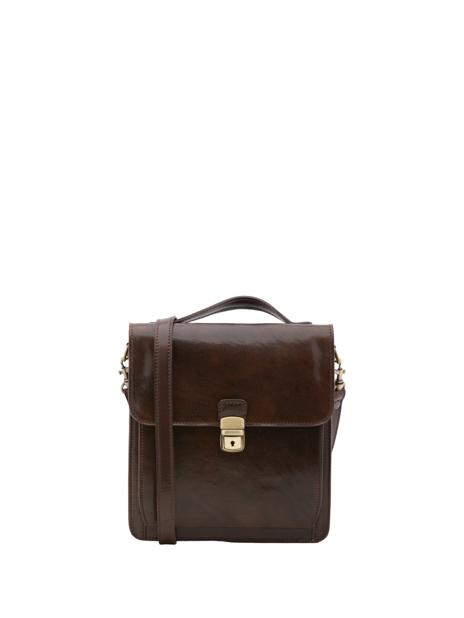 Borsa a tracolla uomo in vera pelle Made in Italy 5518-Tmoro I Fratelli