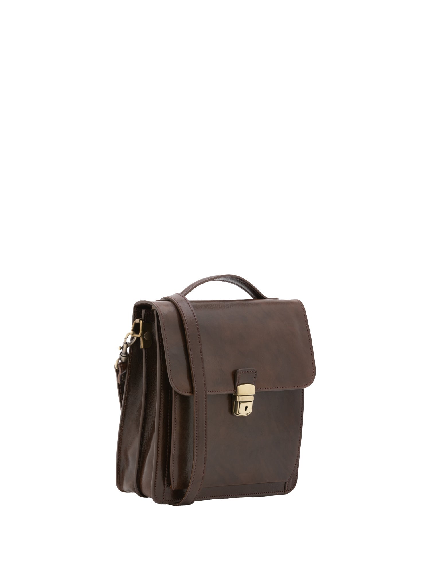 Borsa a tracolla uomo in vera pelle Made in Italy 5518-Tmoro I Fratelli
