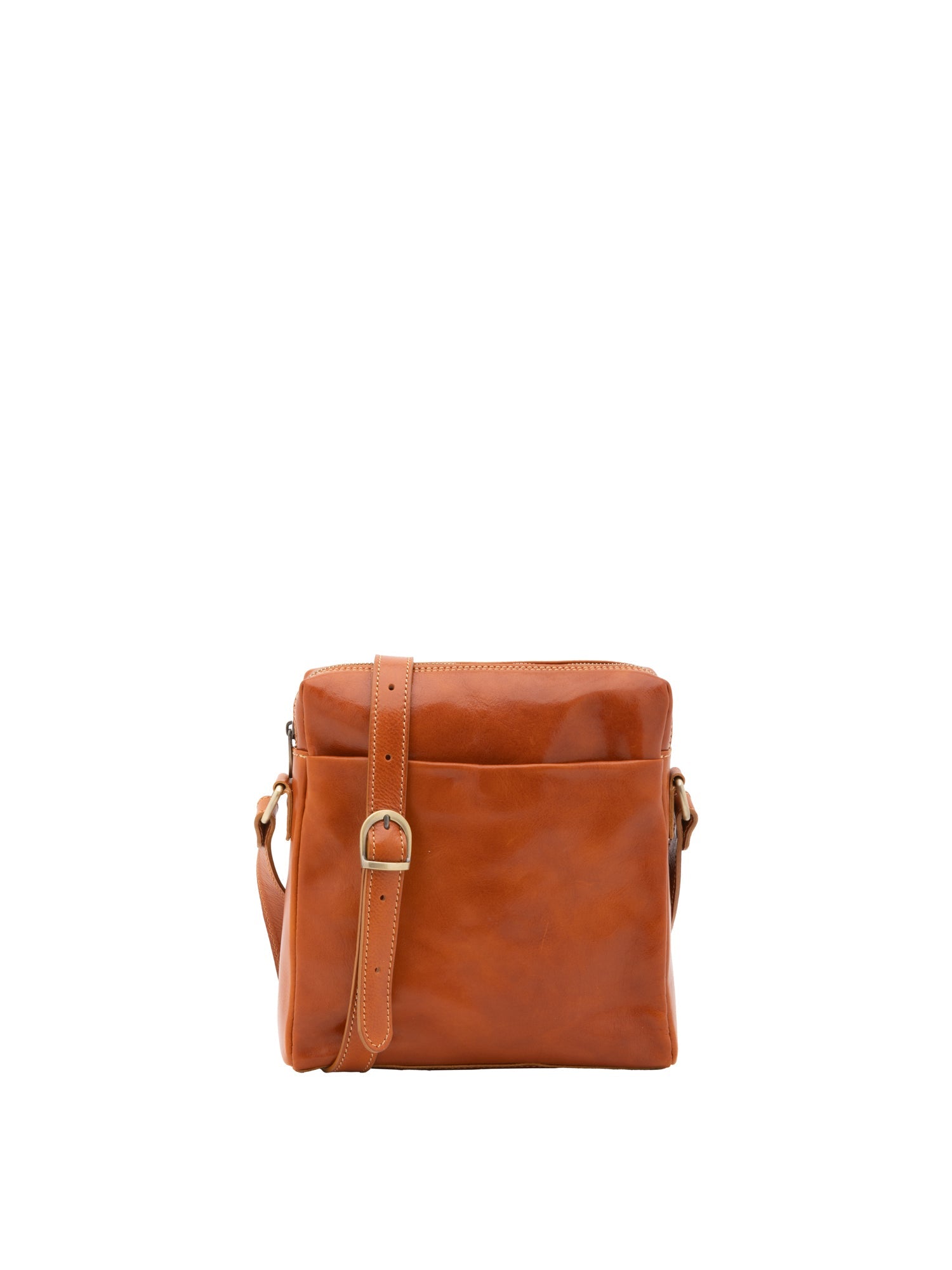 Borsa a tracolla uomo in vera pelle Made in Italy 5519-Cognac I Fratelli