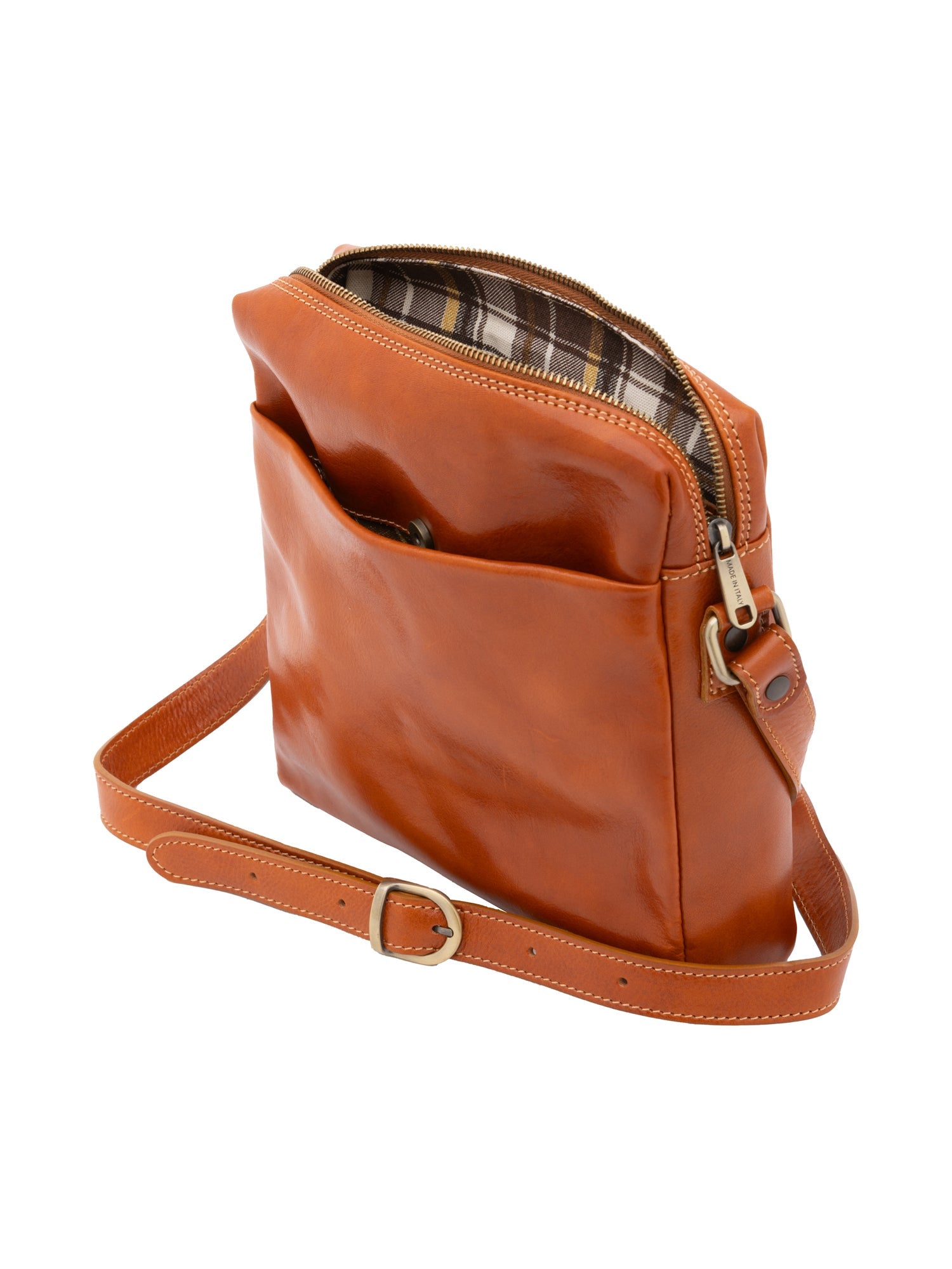 Borsa a tracolla uomo in vera pelle Made in Italy 5519-Cognac I Fratelli