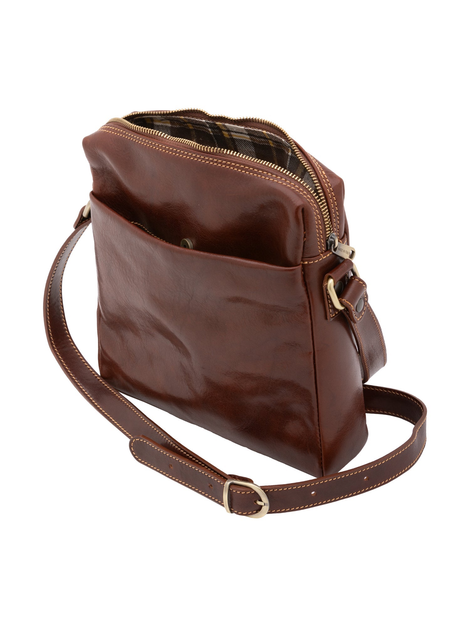 Borsa a tracolla uomo in vera pelle Made in Italy 5519-Marrone I Fratelli