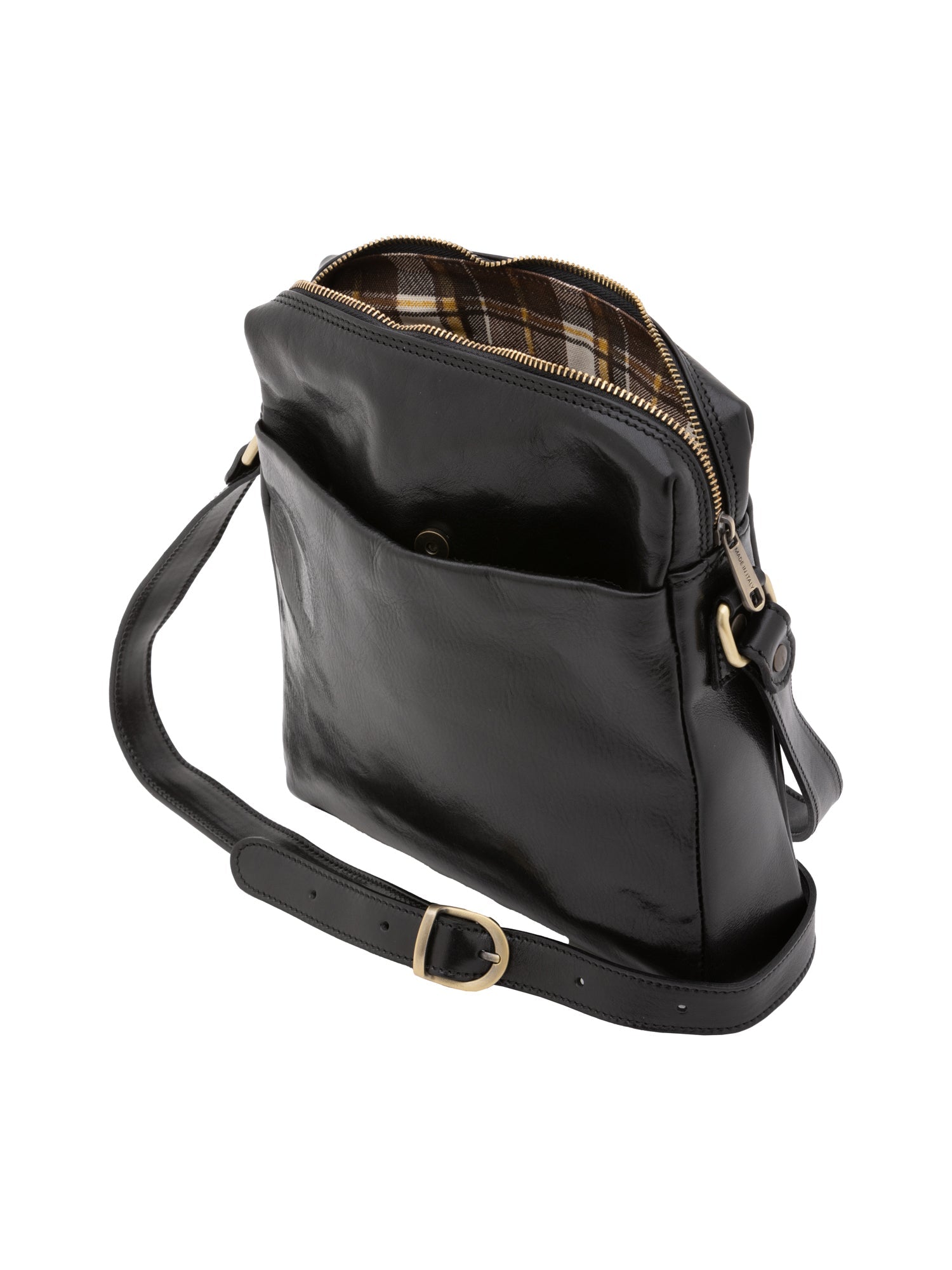 Borsa a tracolla uomo in vera pelle Made in Italy 5519-Nero I Fratelli