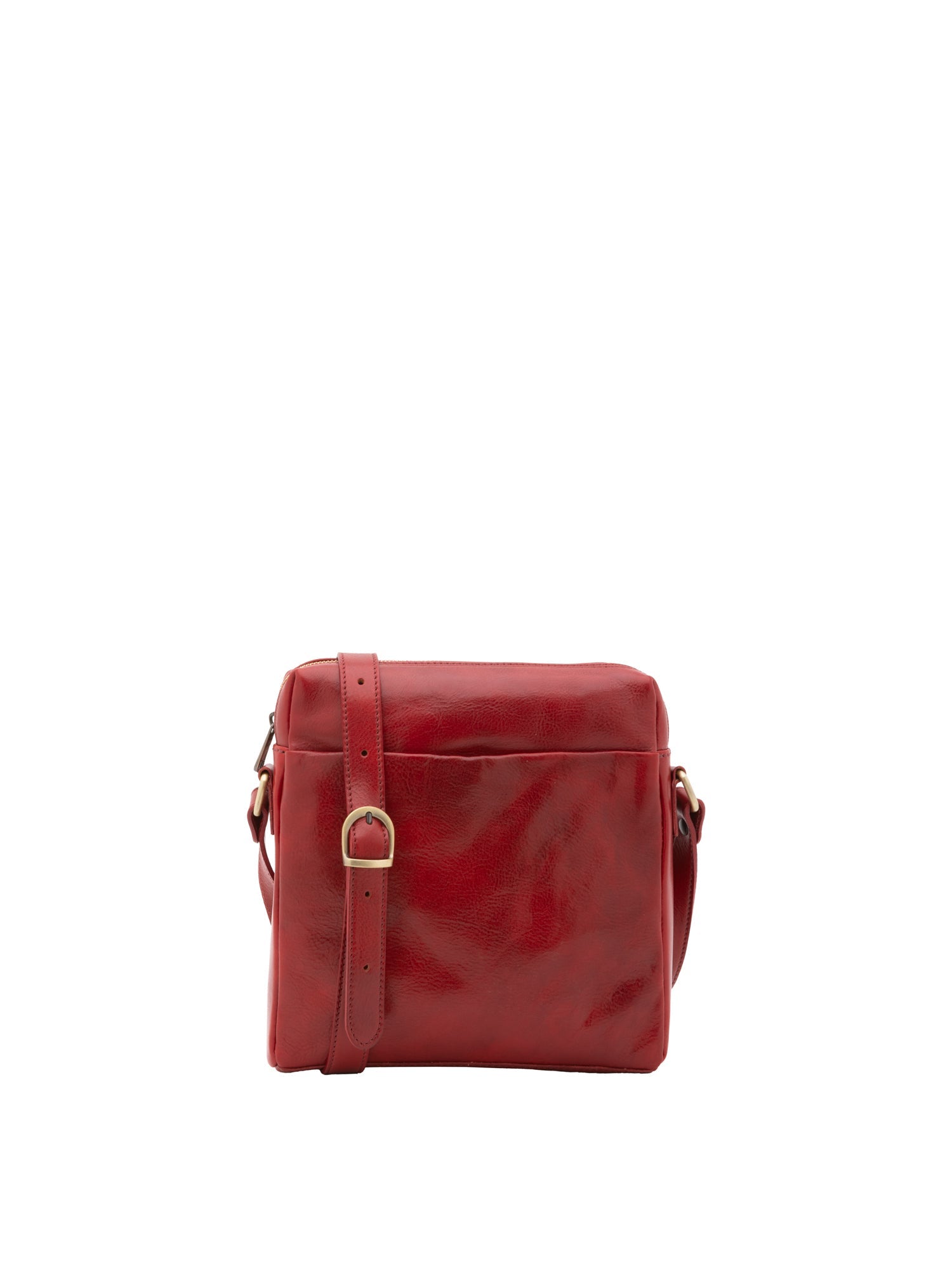 Borsa a tracolla uomo in vera pelle Made in Italy 5519-Rosso I Fratelli