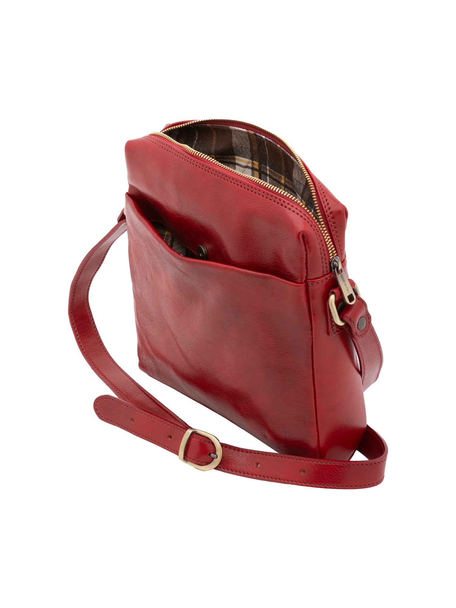 Borsa a tracolla uomo in vera pelle Made in Italy 5519-Rosso I Fratelli