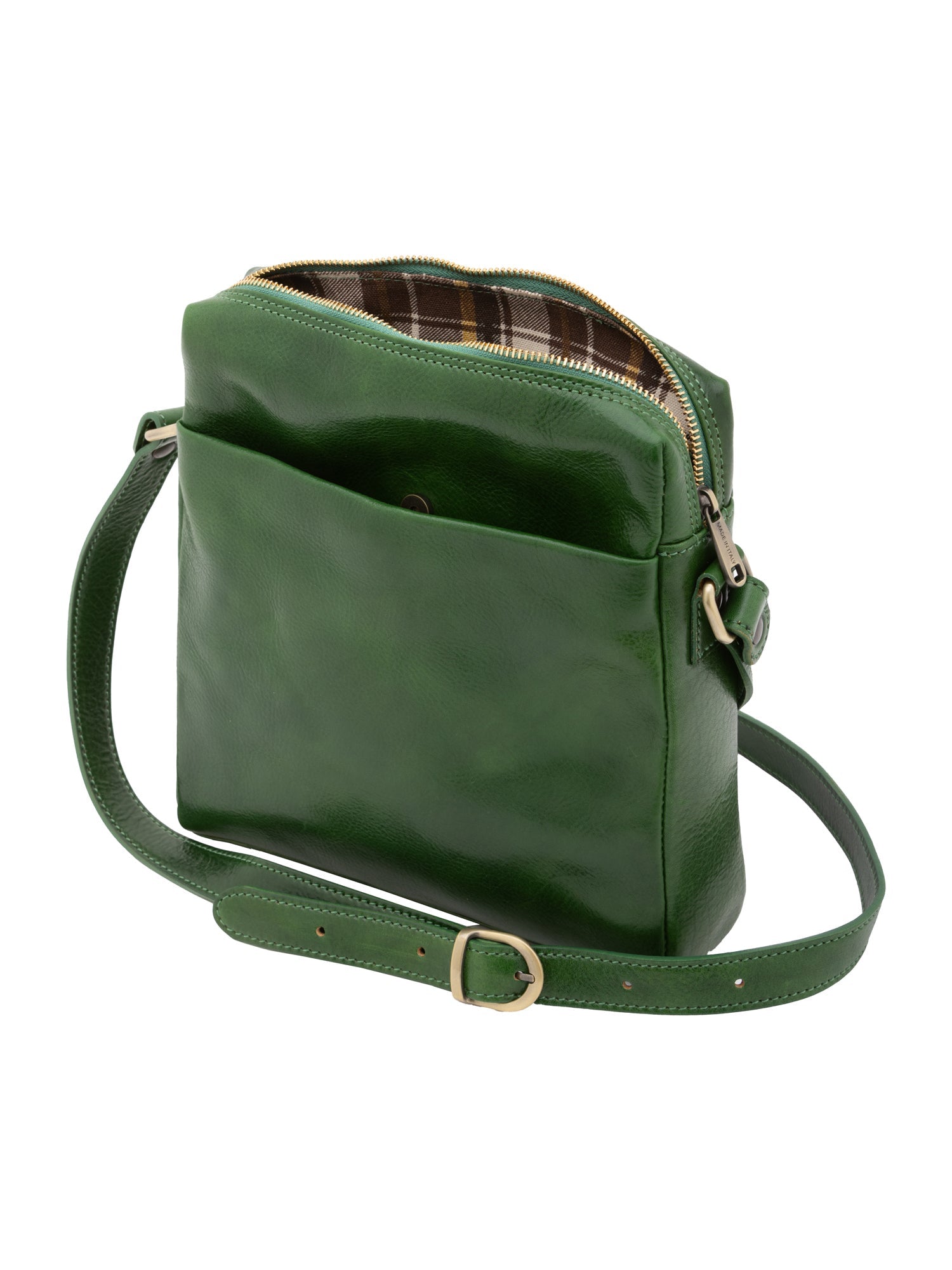 Borsa a tracolla uomo in vera pelle Made in Italy 5519-Verde I Fratelli