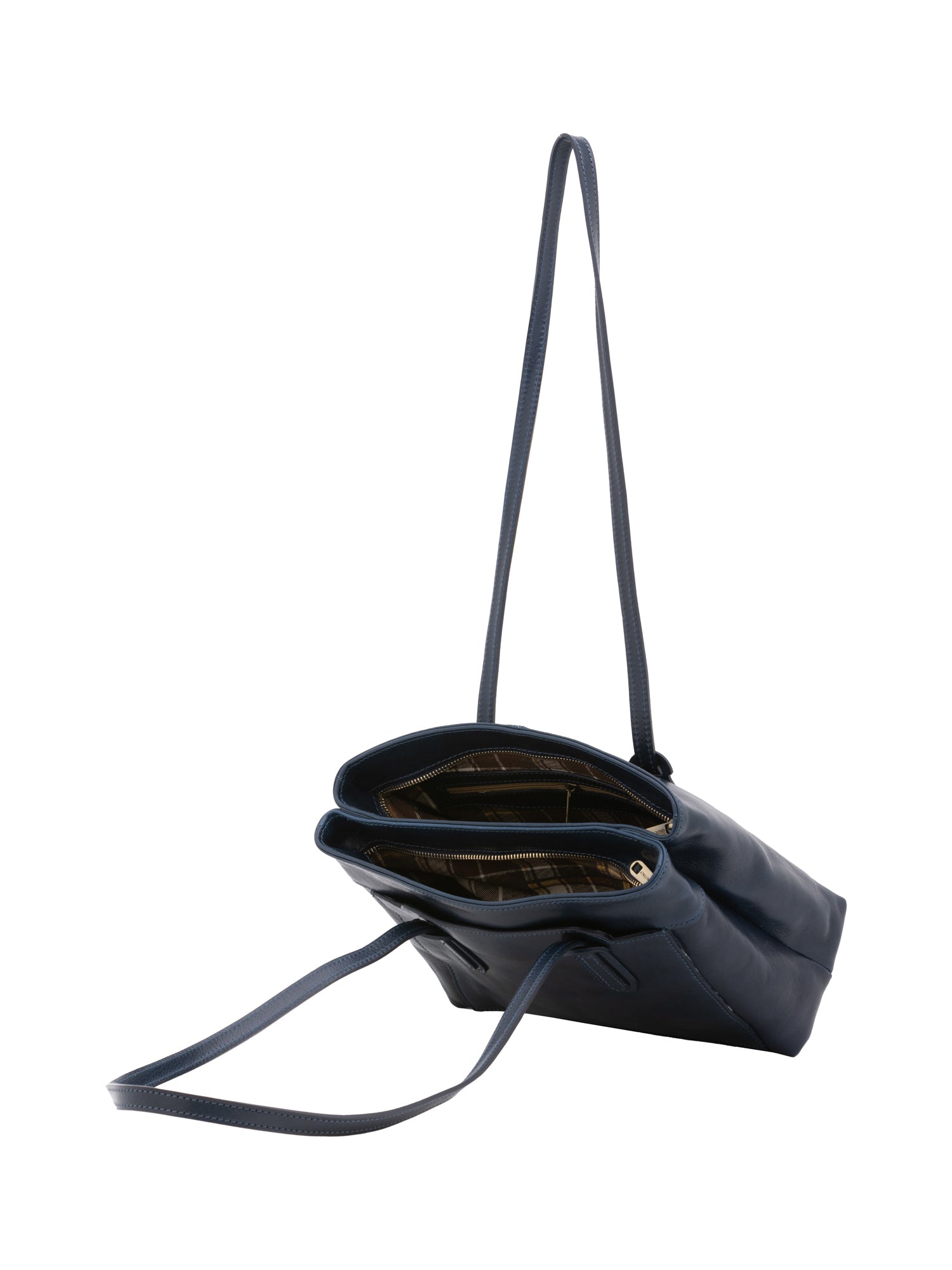 Borsa a spalla da donna Vera pelle 5520-Blu I Fratelli