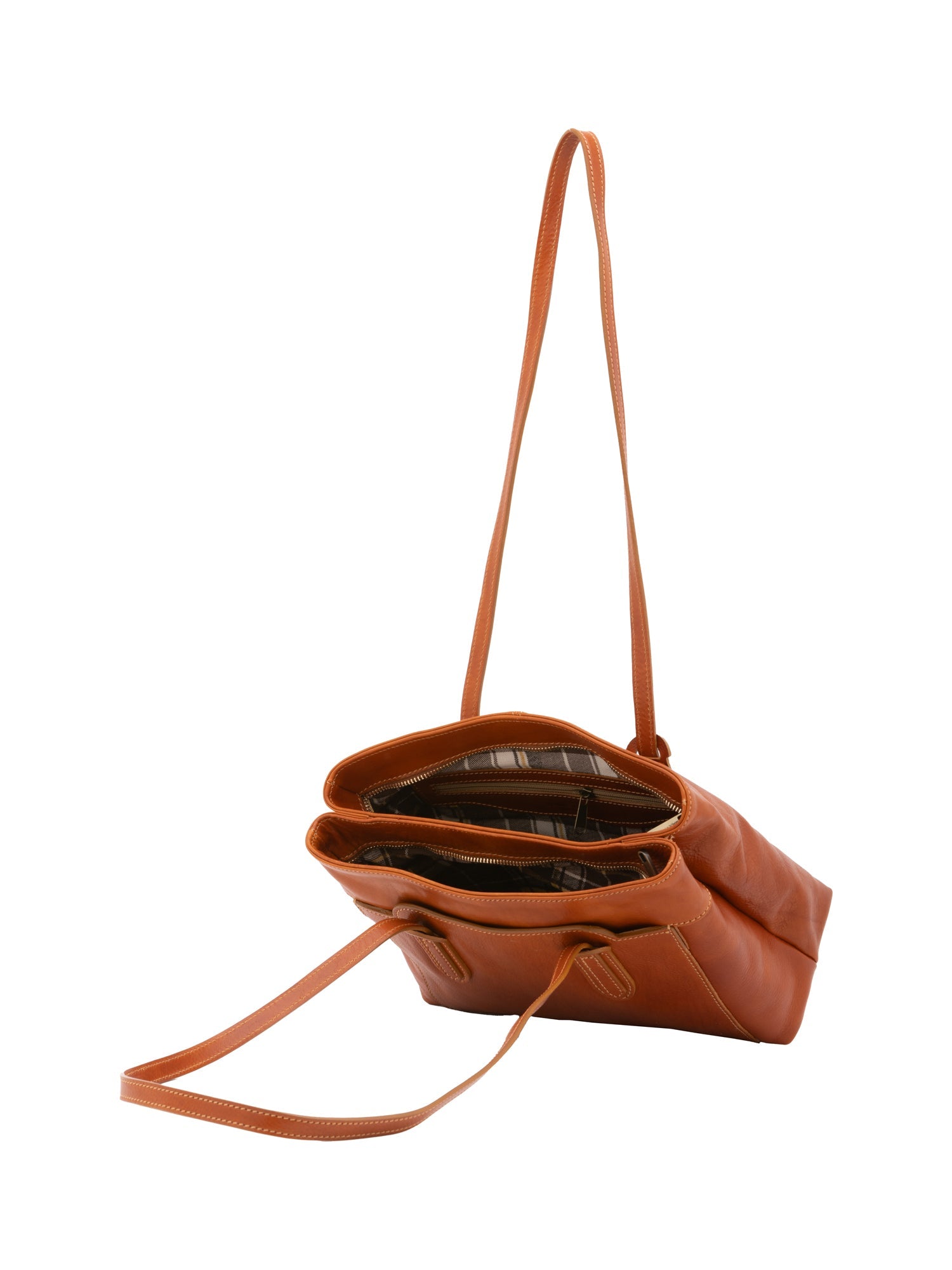 Borsa a spalla da donna Vera pelle 5520-Cognac I Fratelli