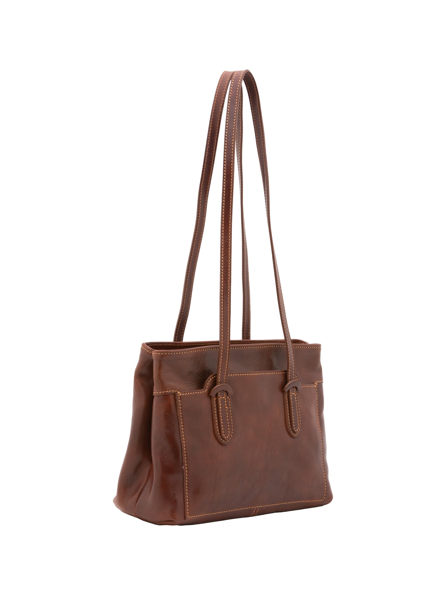 Borsa a spalla da donna Vera pelle 5520-Marrone I Fratelli