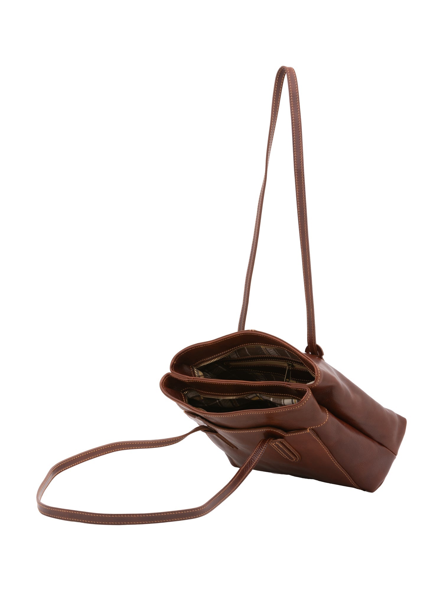 Borsa a spalla da donna Vera pelle 5520-Marrone I Fratelli