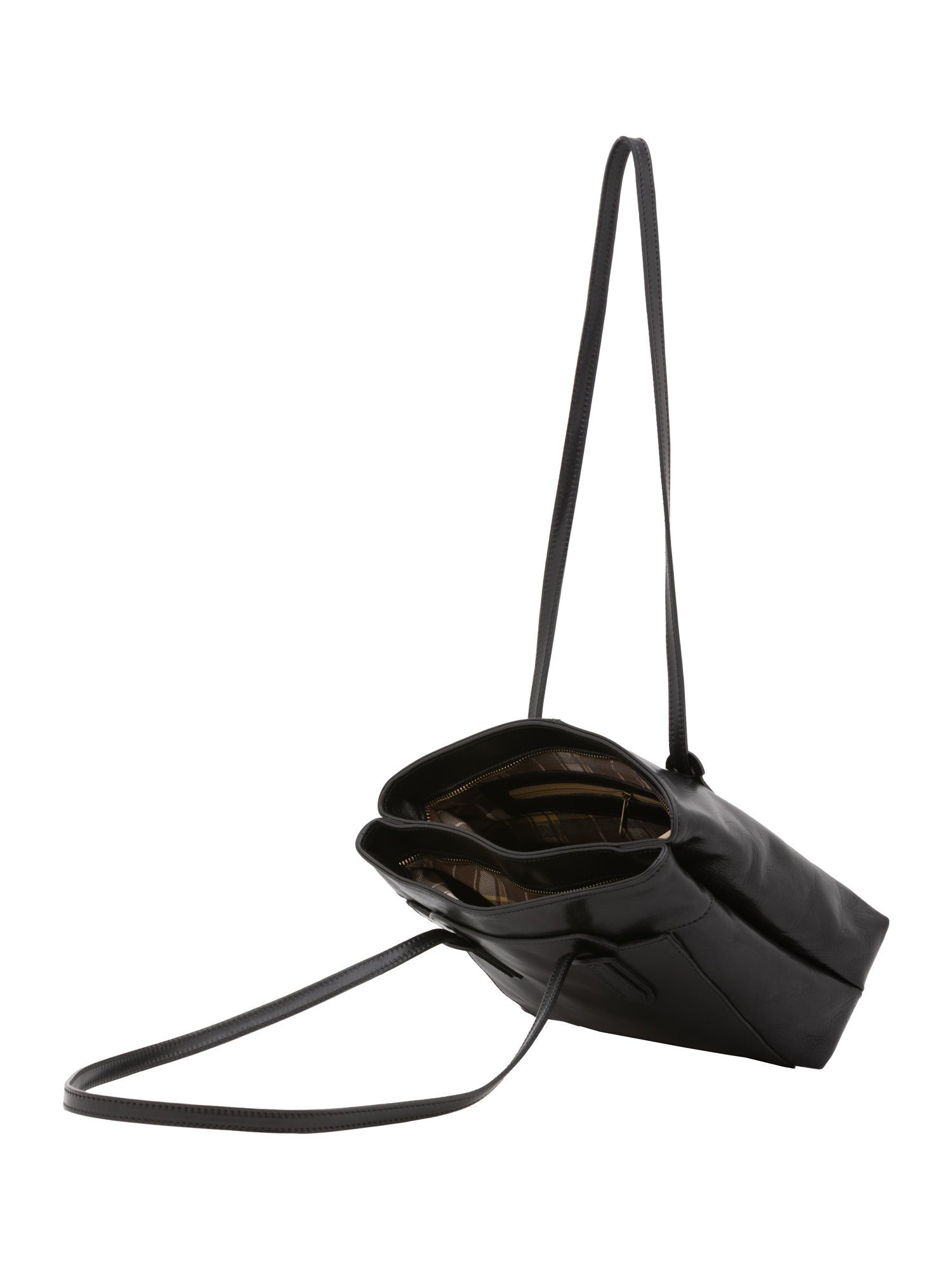 Borsa a spalla da donna Vera pelle 5520-Nero I Fratelli