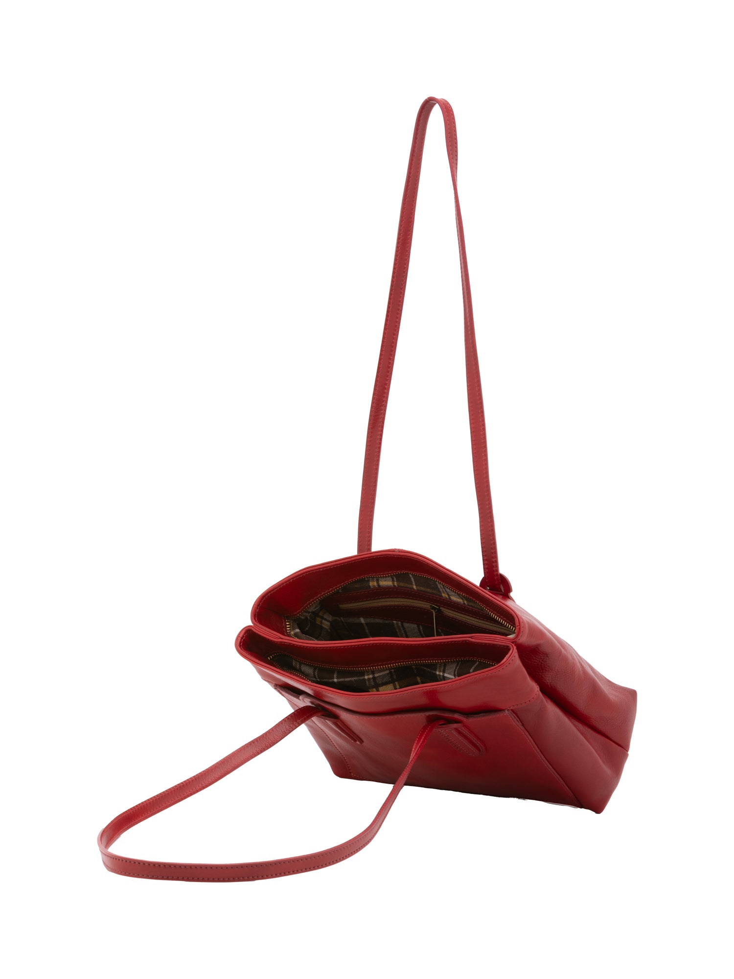 Borsa a spalla da donna Vera pelle 5520-Rosso I Fratelli
