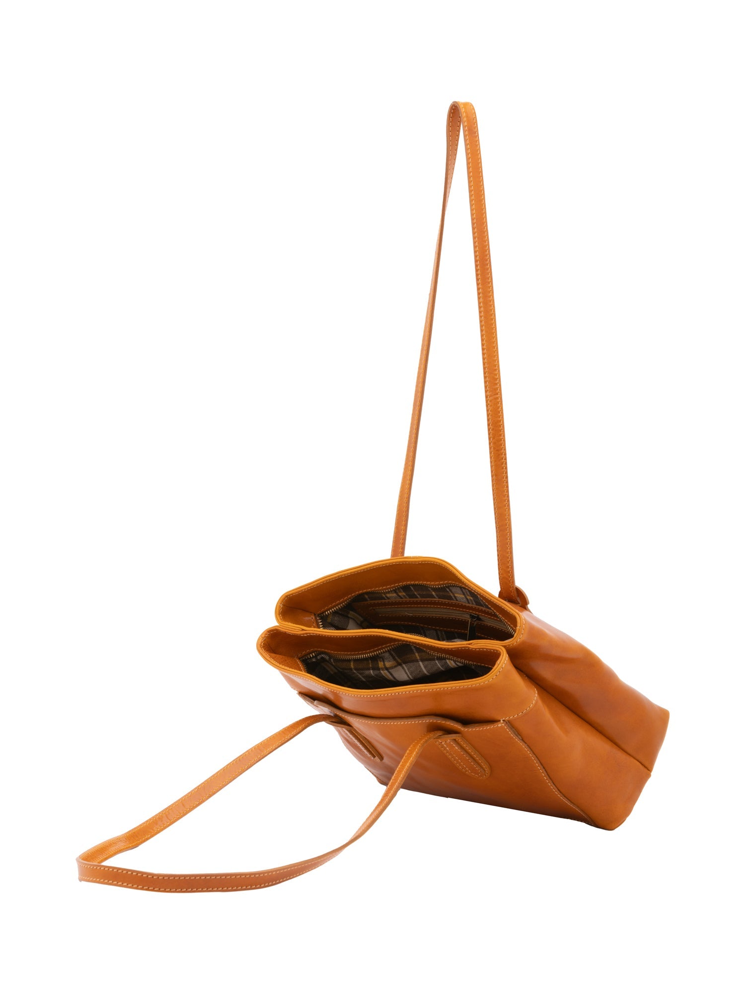 Borsa a spalla da donna Vera pelle 5520-Senape I Fratelli