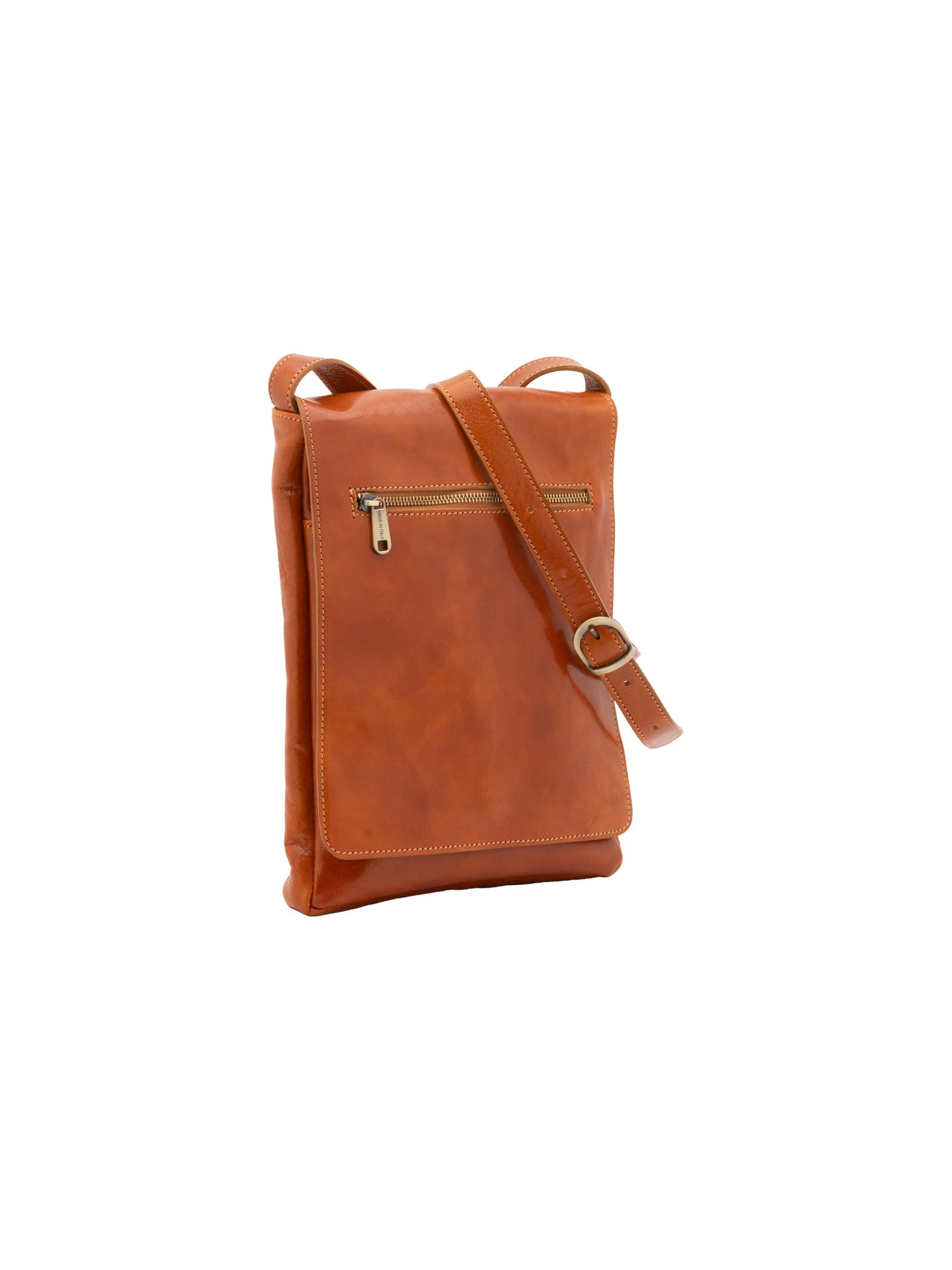 Borsa a tracolla uomo in vera pelle Made in Italy 5526-Cognac I Fratelli