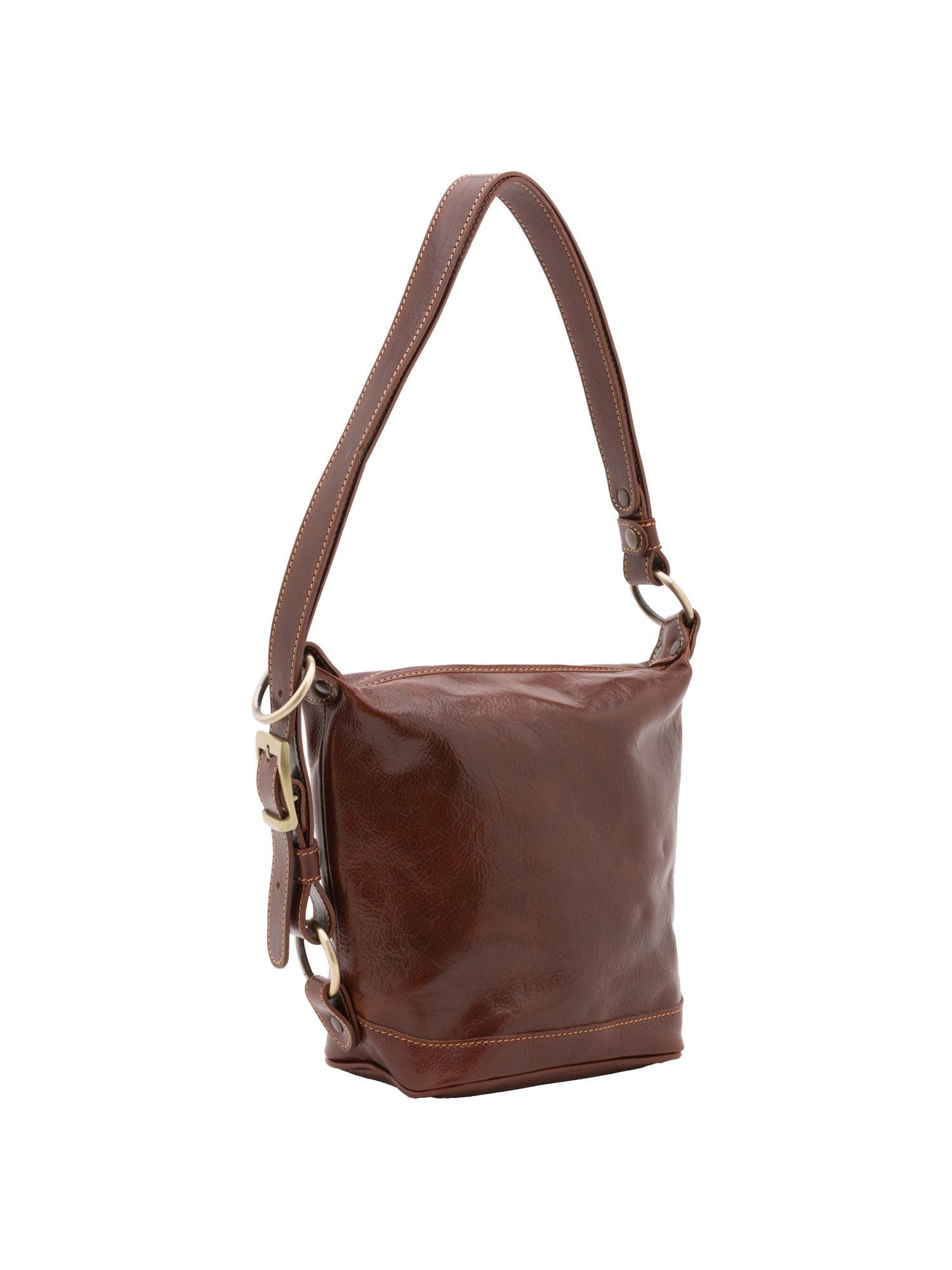 Borsa a secchiello da donna Vera pelle 5527-Marrone I Fratelli