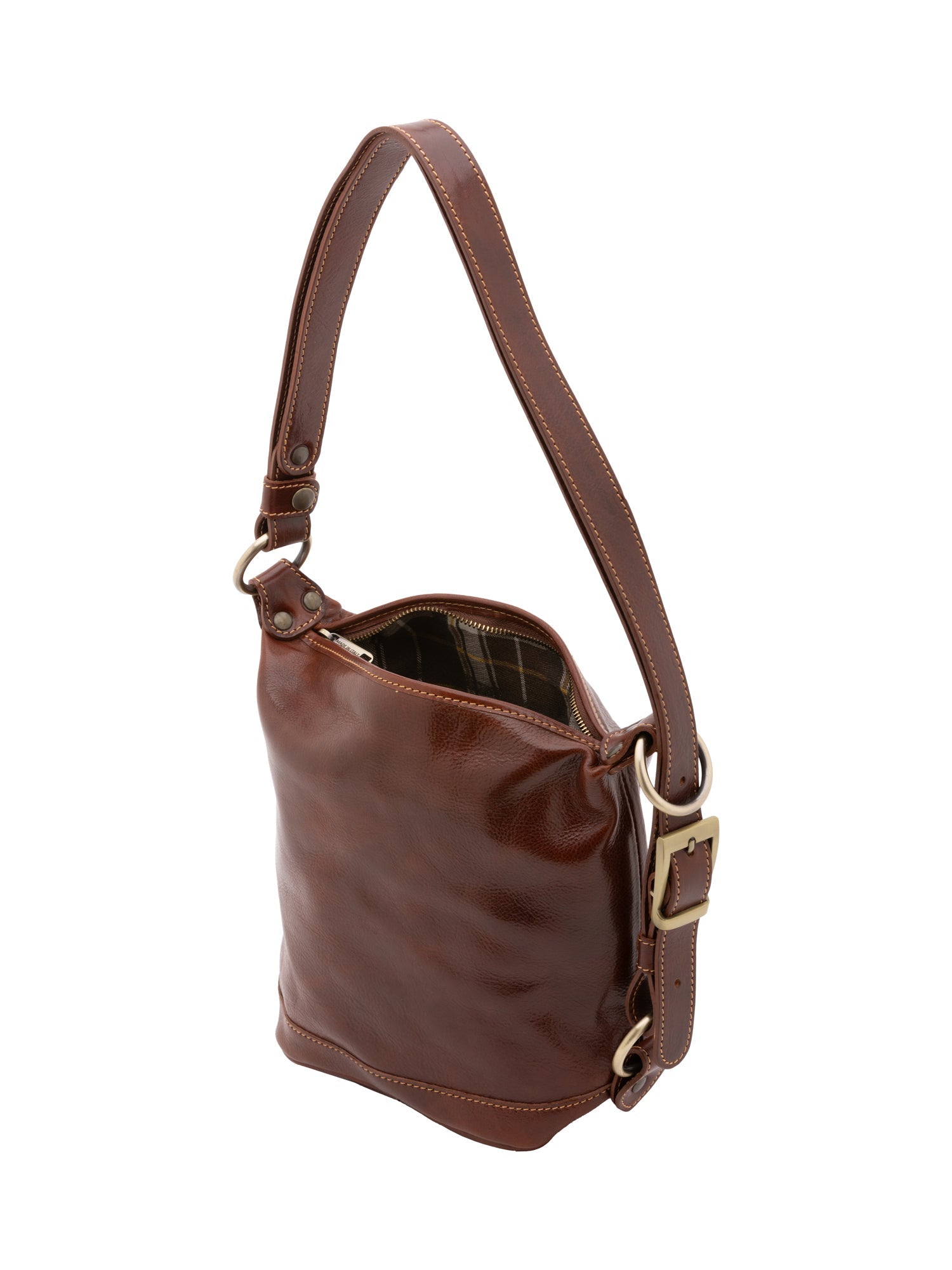 Borsa a secchiello da donna Vera pelle 5527-Marrone I Fratelli