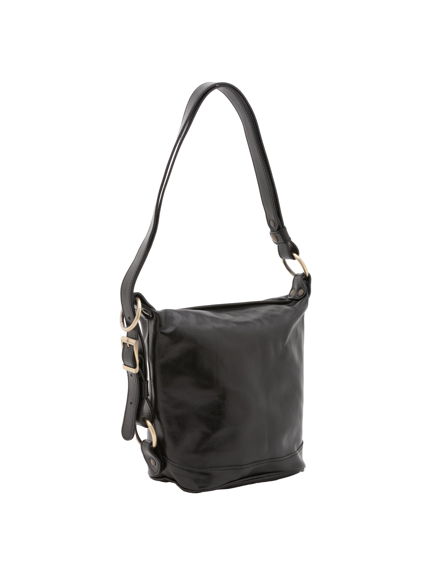 Borsa a secchiello da donna Vera pelle 5527-Nero I Fratelli