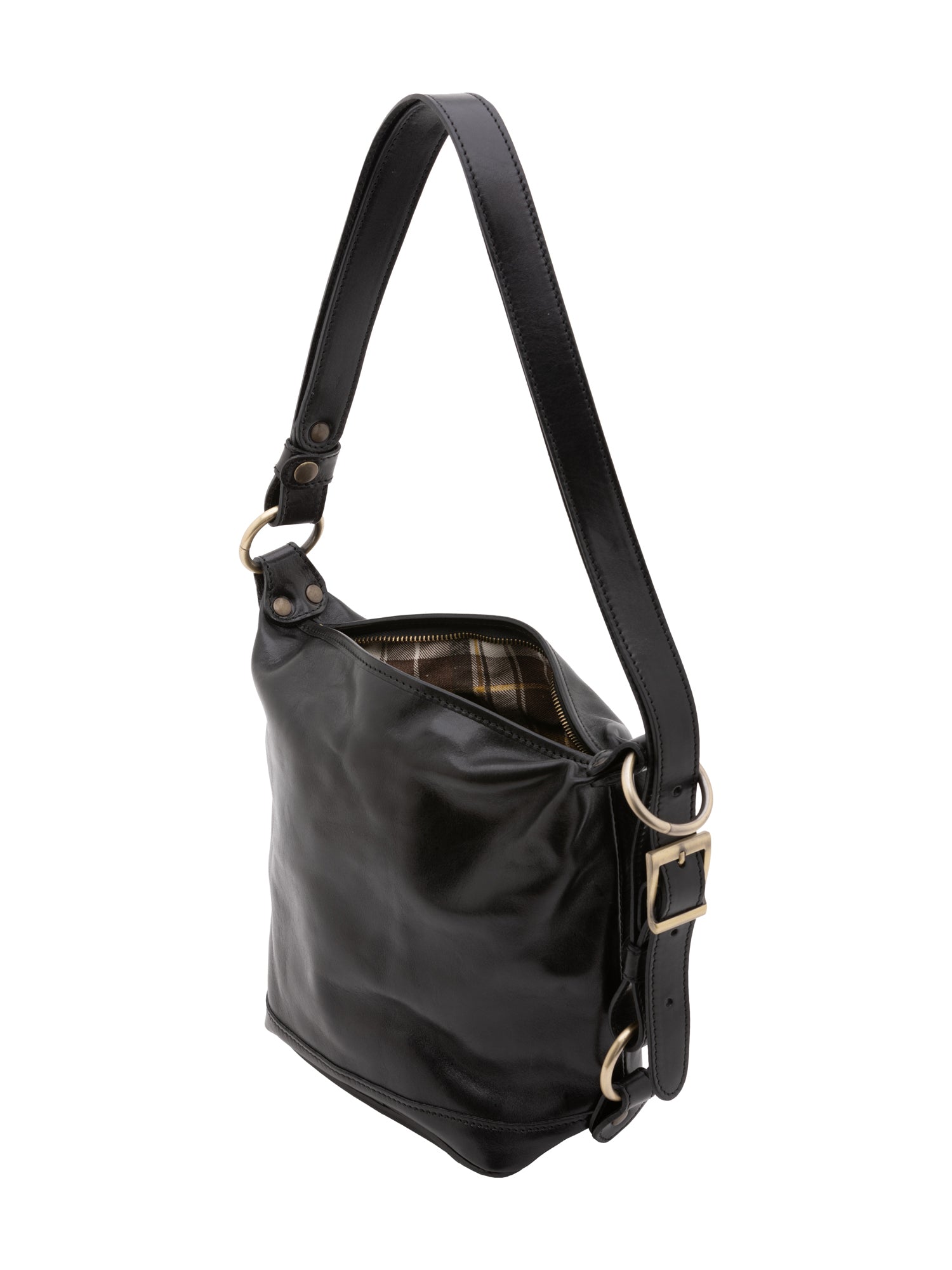 Borsa a secchiello da donna Vera pelle 5527-Nero I Fratelli