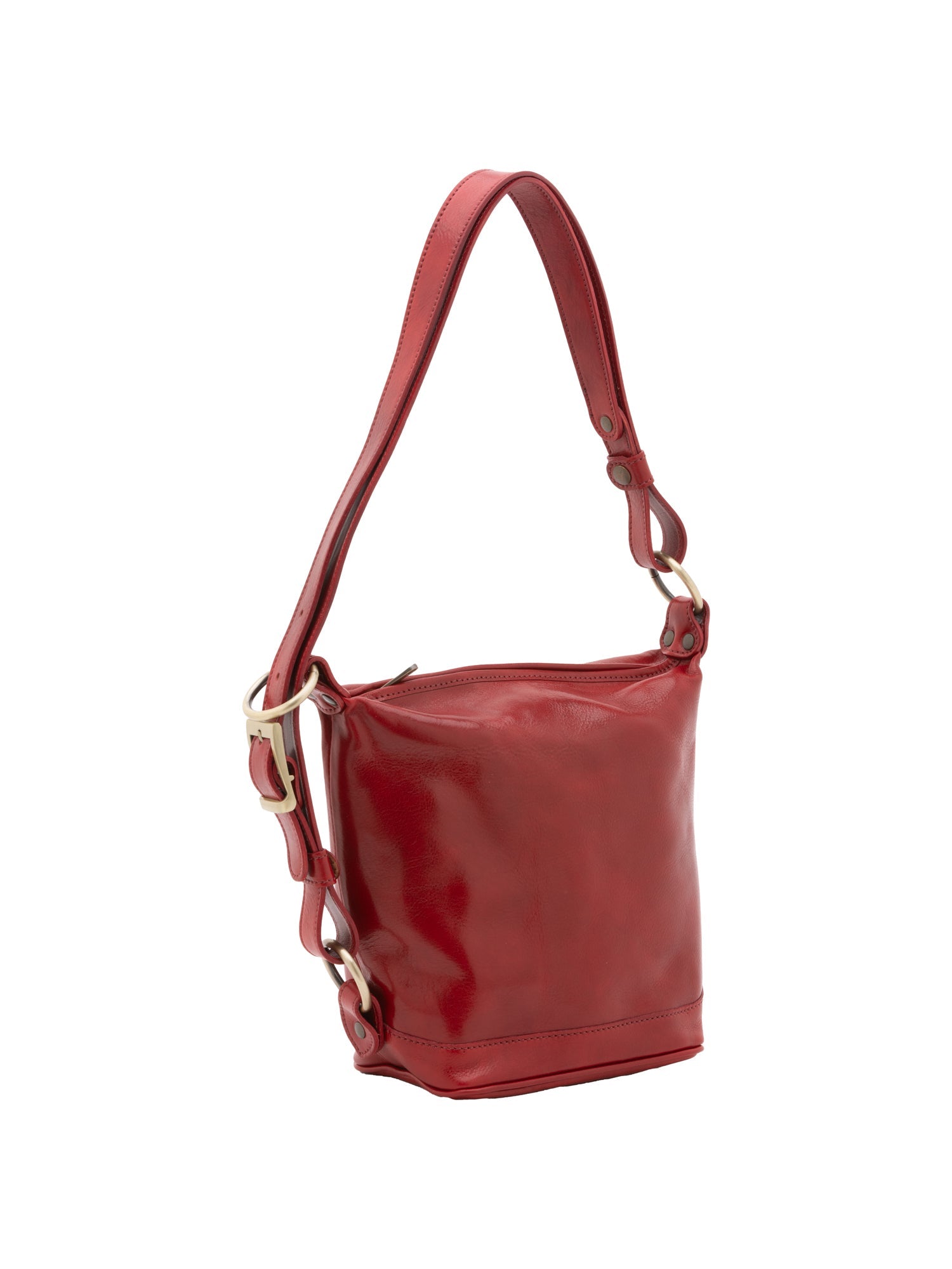 Borsa a secchiello da donna Vera pelle 5527-Rosso I Fratelli