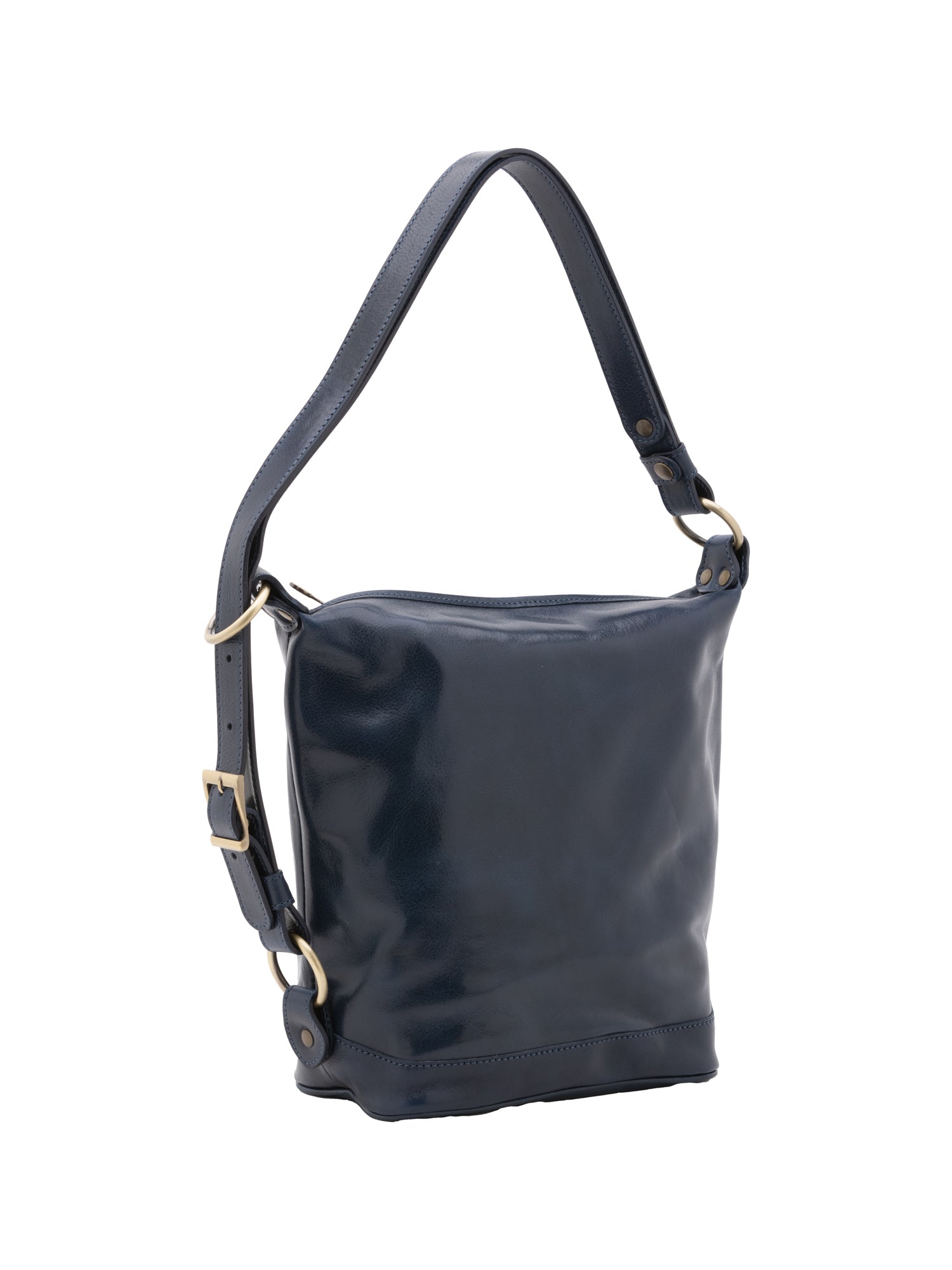 Borsa a secchiello da donna Vera pelle 5528-Blu I Fratelli