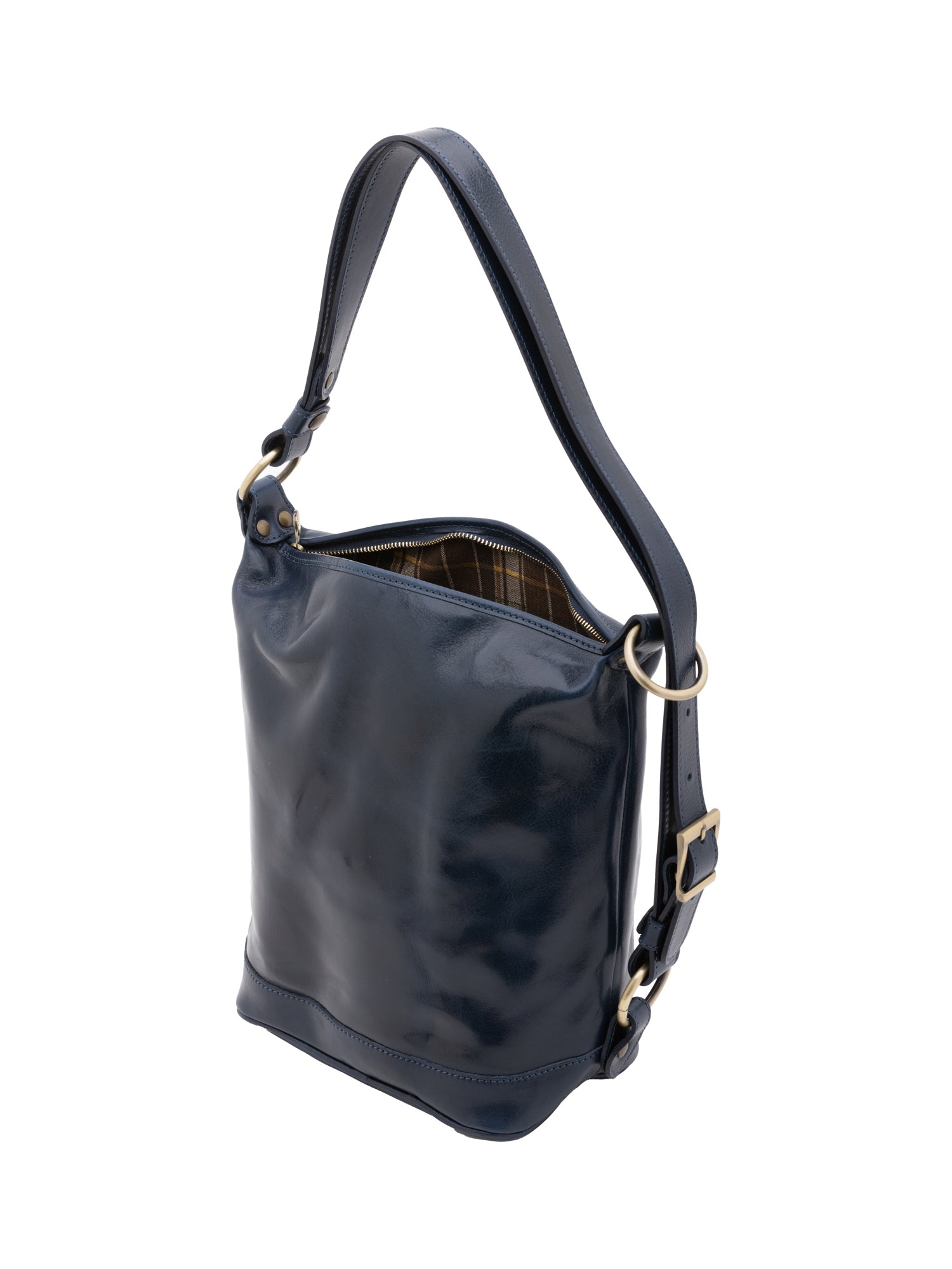 Borsa a secchiello da donna Vera pelle 5528-Blu I Fratelli