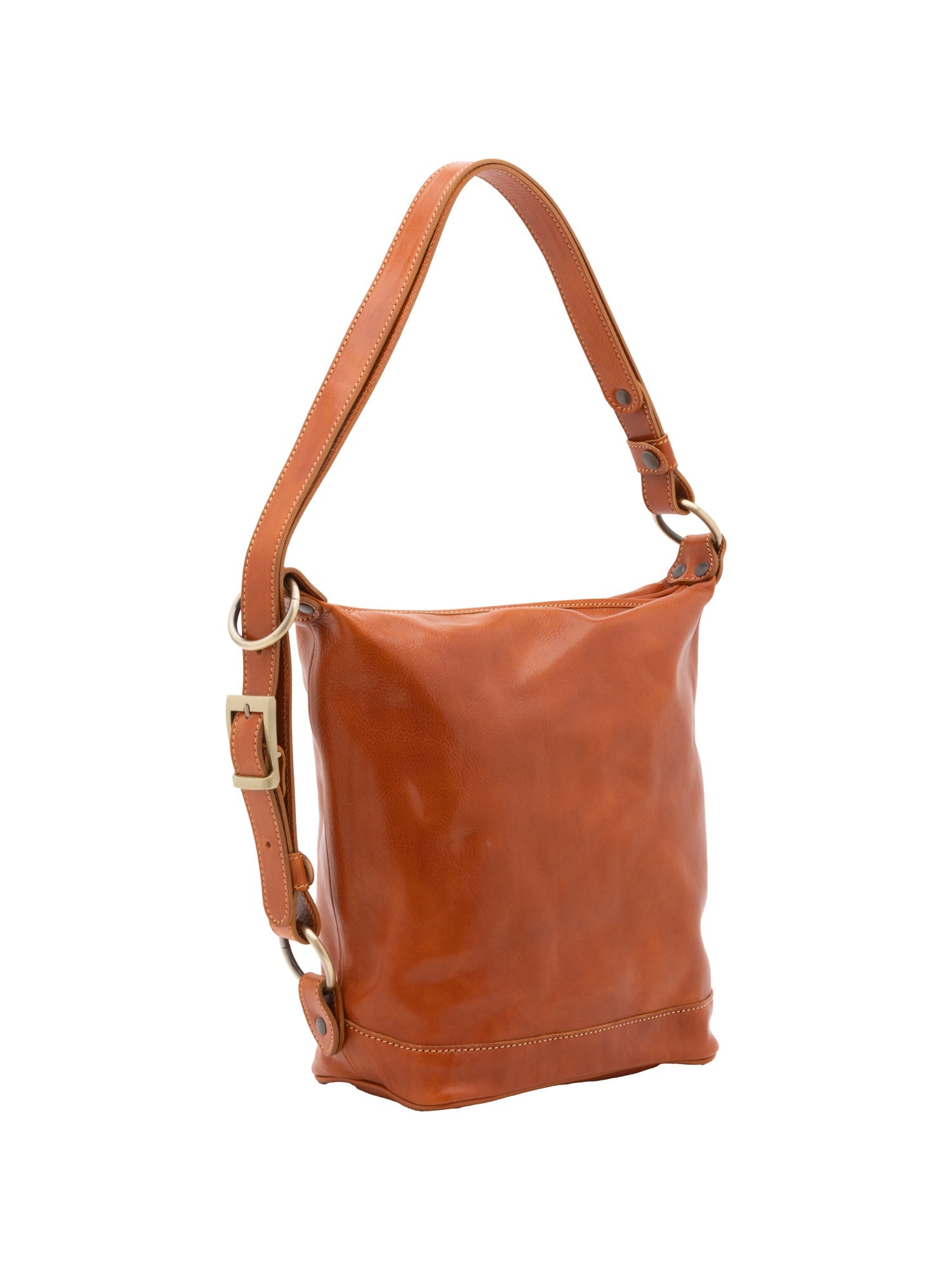 Borsa a secchiello da donna Vera pelle 5528-Cognac I Fratelli