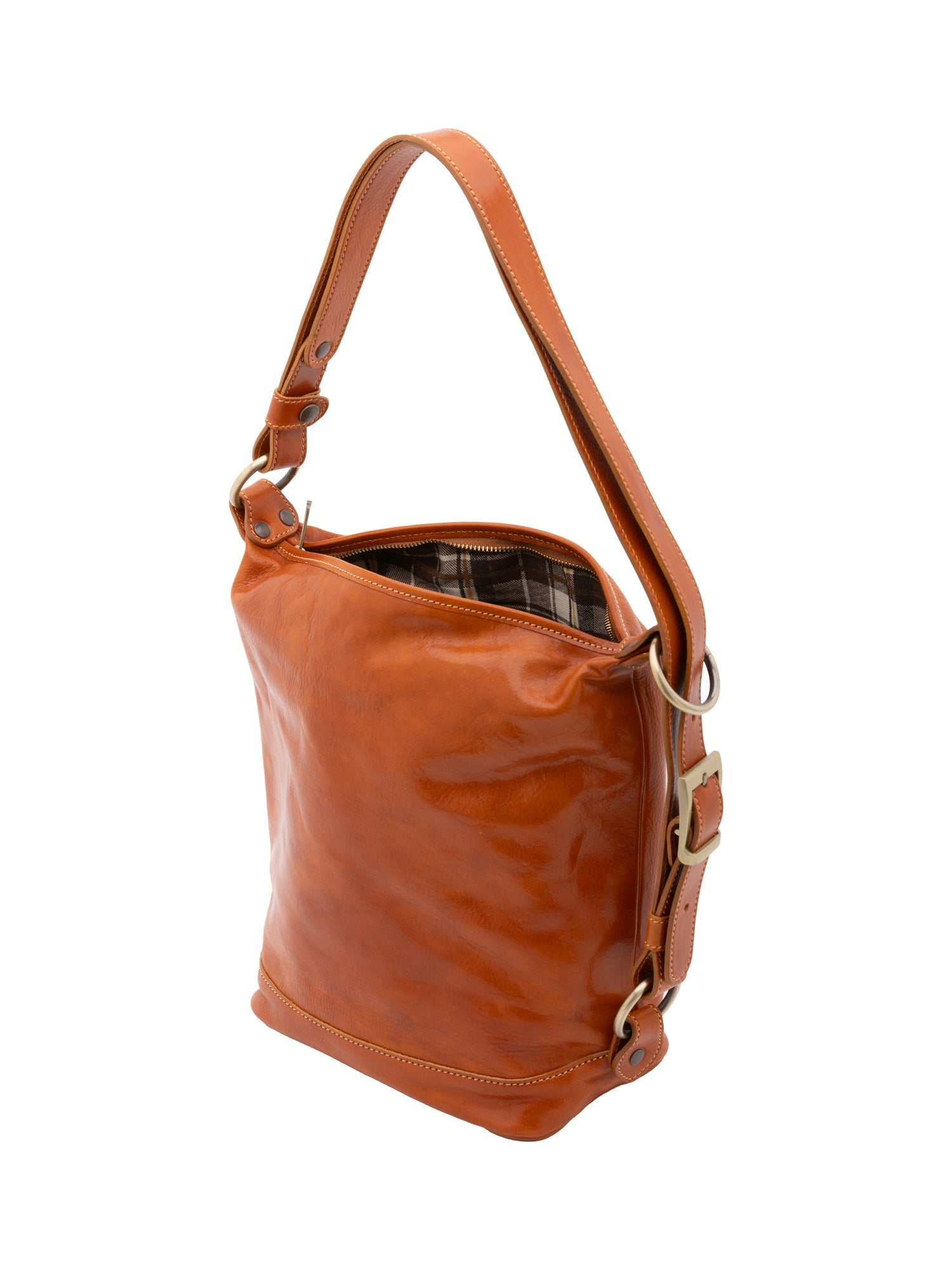 Borsa a secchiello da donna Vera pelle 5528-Cognac I Fratelli