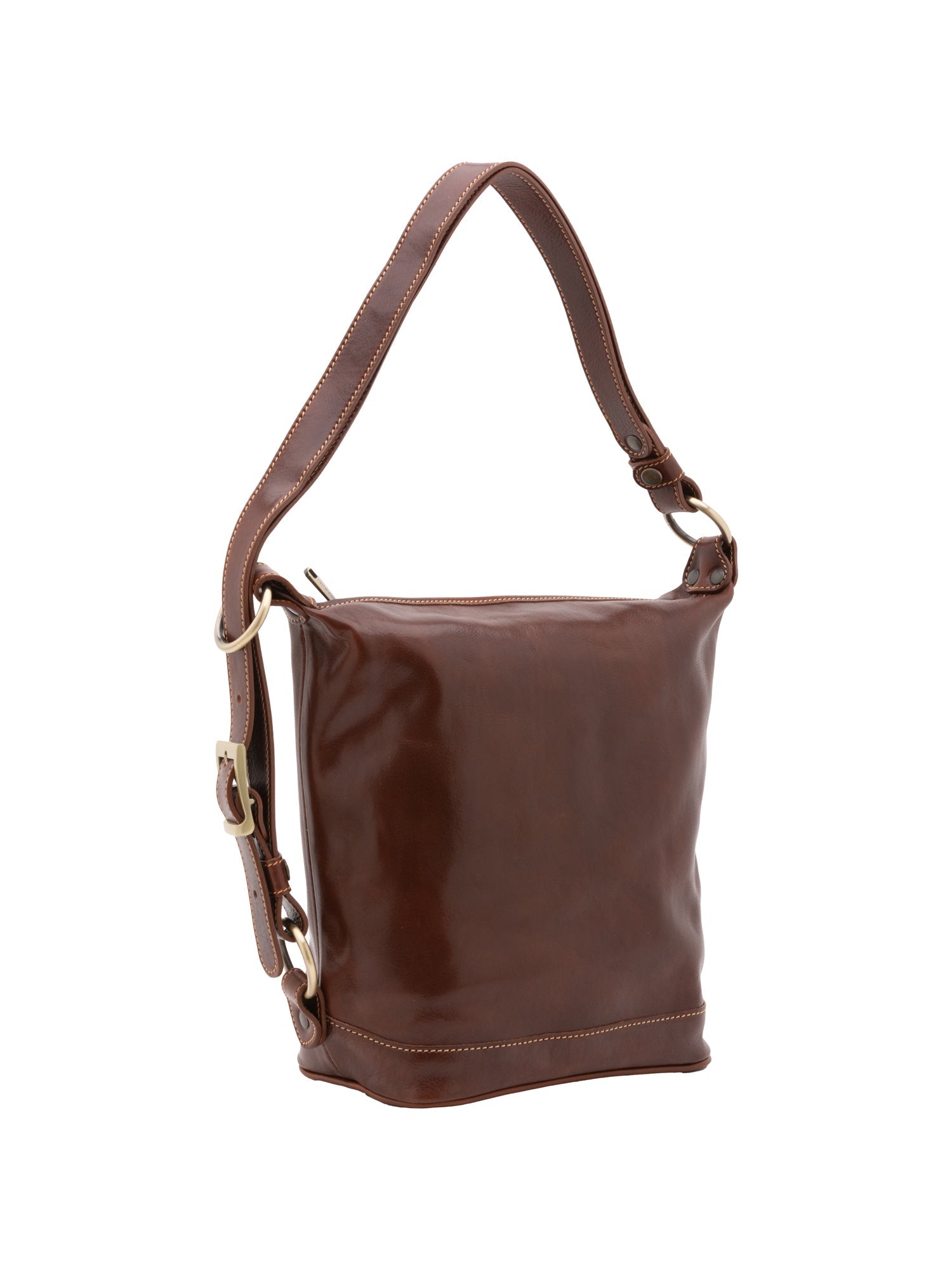Borsa a secchiello da donna Vera pelle 5528-Marrone I Fratelli