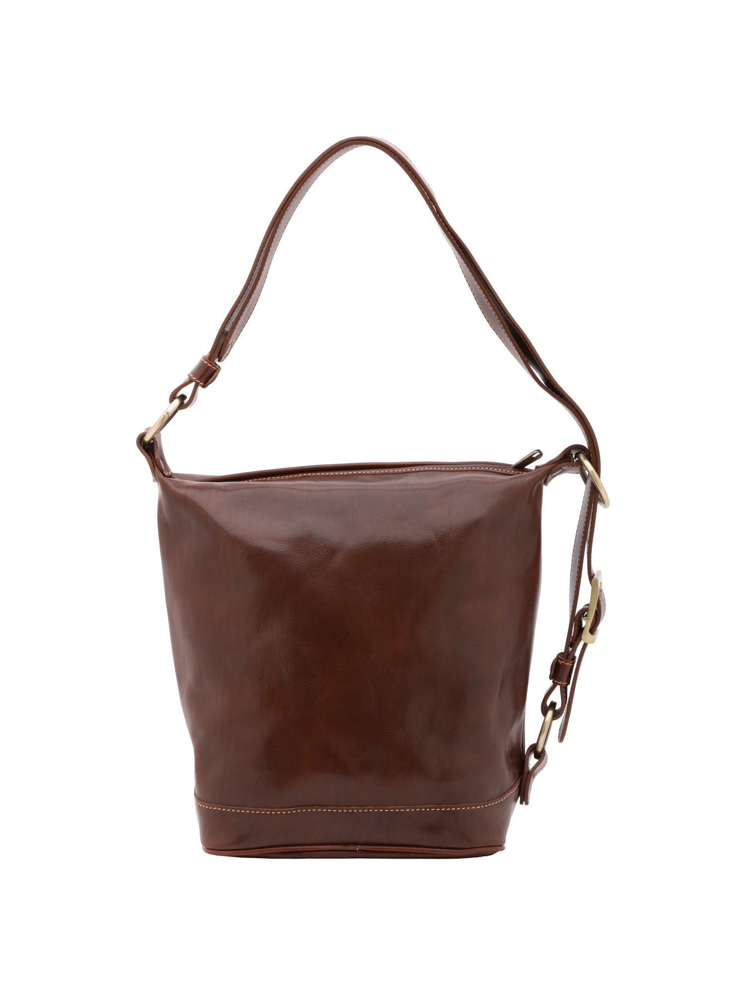 Borsa a secchiello da donna Vera pelle 5528-Marrone I Fratelli