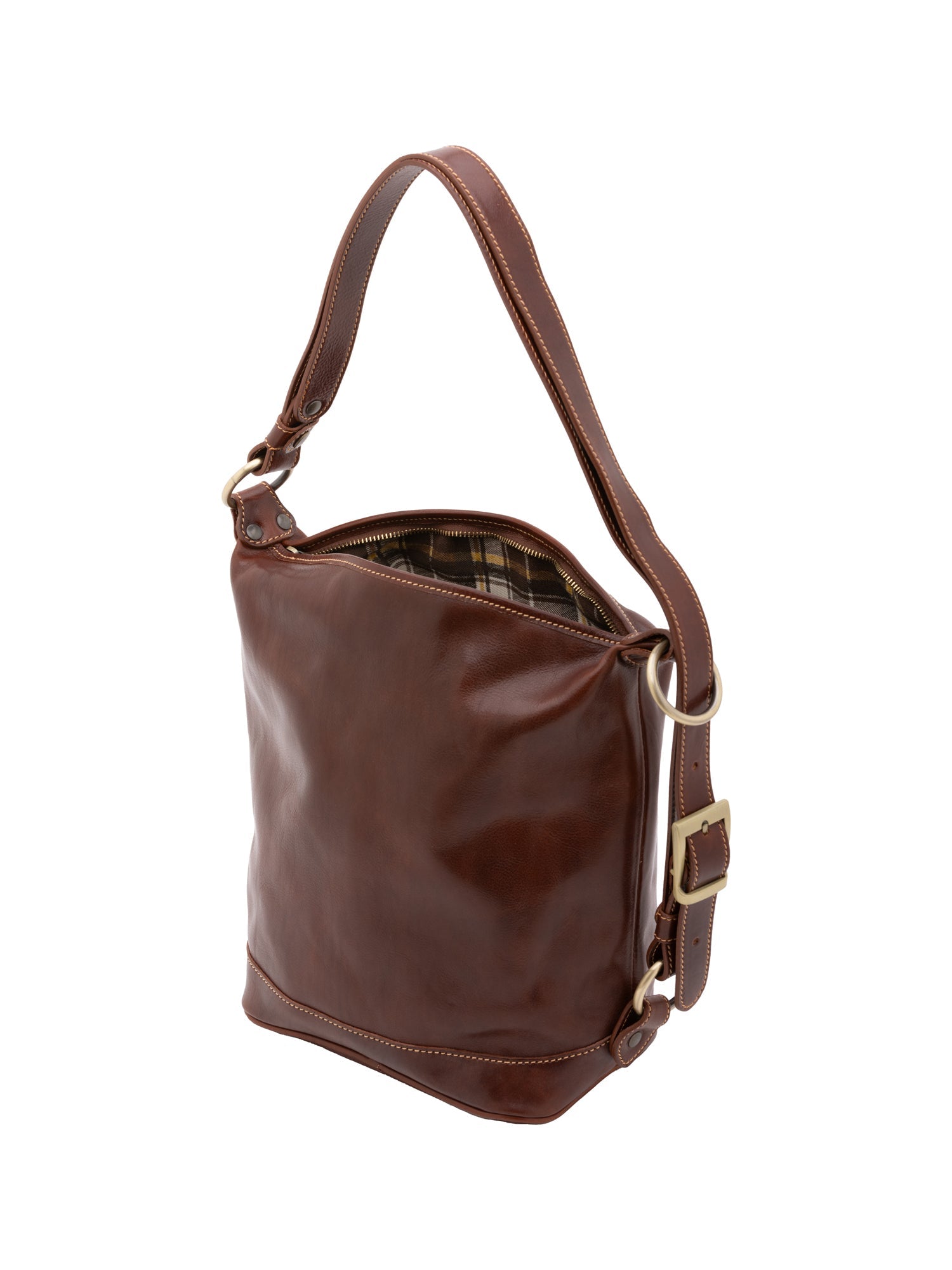 Borsa a secchiello da donna Vera pelle 5528-Marrone I Fratelli
