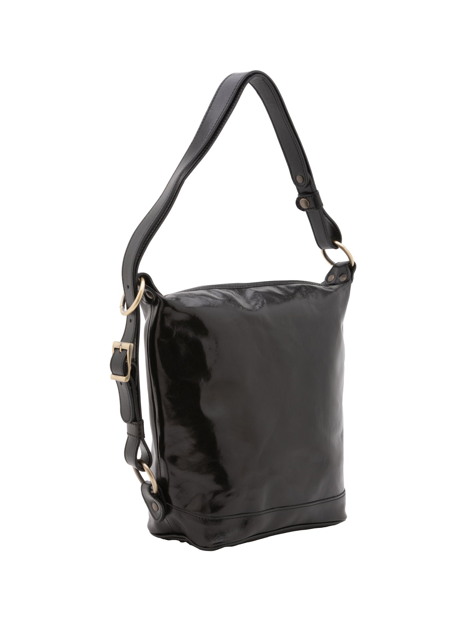 Borsa a secchiello da donna Vera pelle 5528-Nero I Fratelli