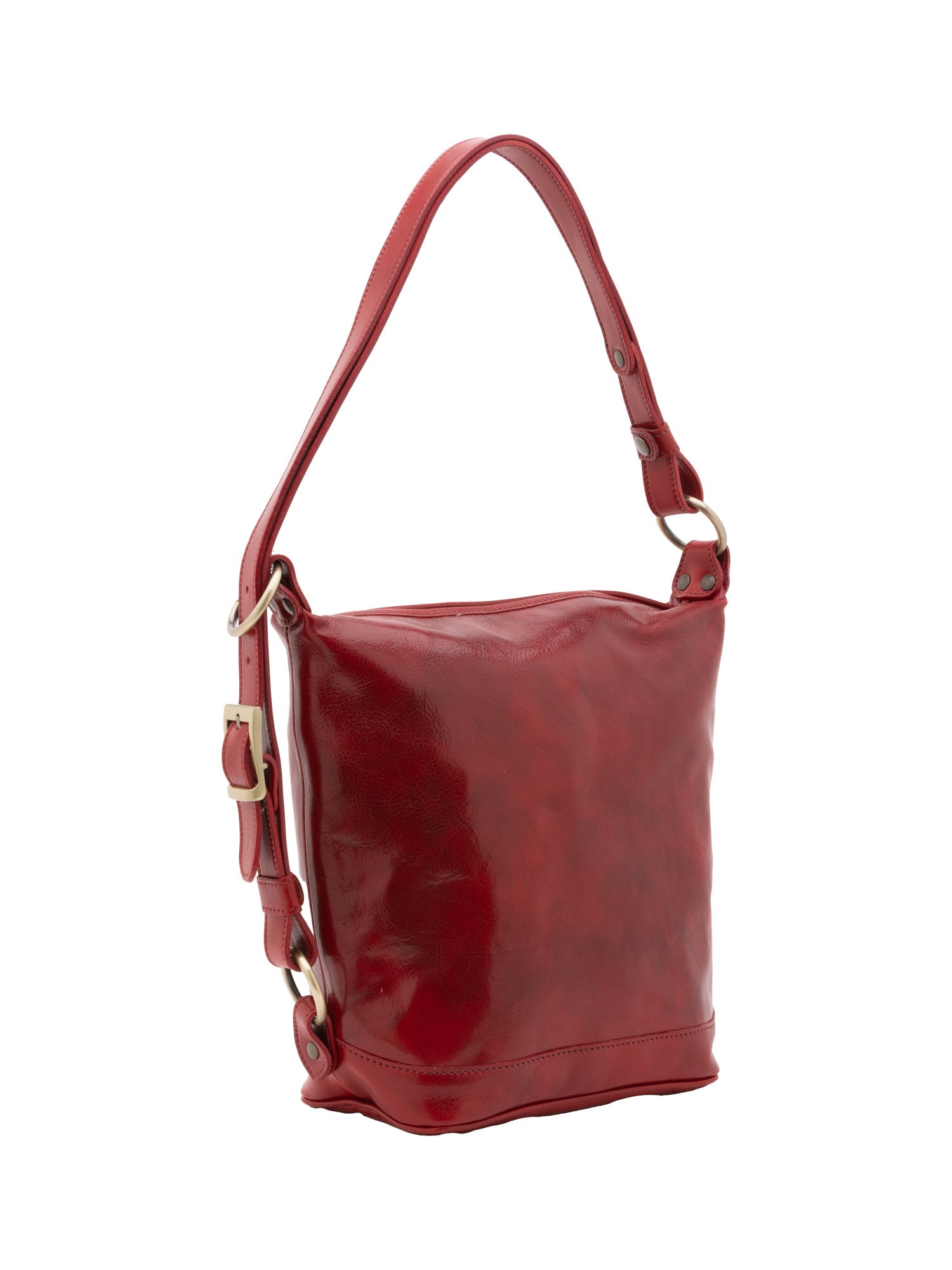 Borsa a secchiello da donna Vera pelle 5528-Rosso I Fratelli