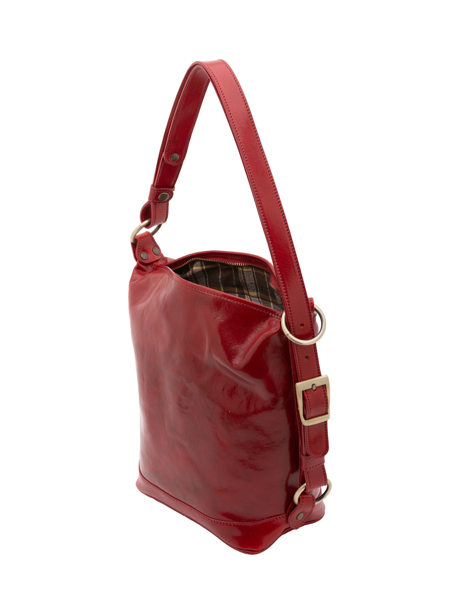 Borsa a secchiello da donna Vera pelle 5528-Rosso I Fratelli