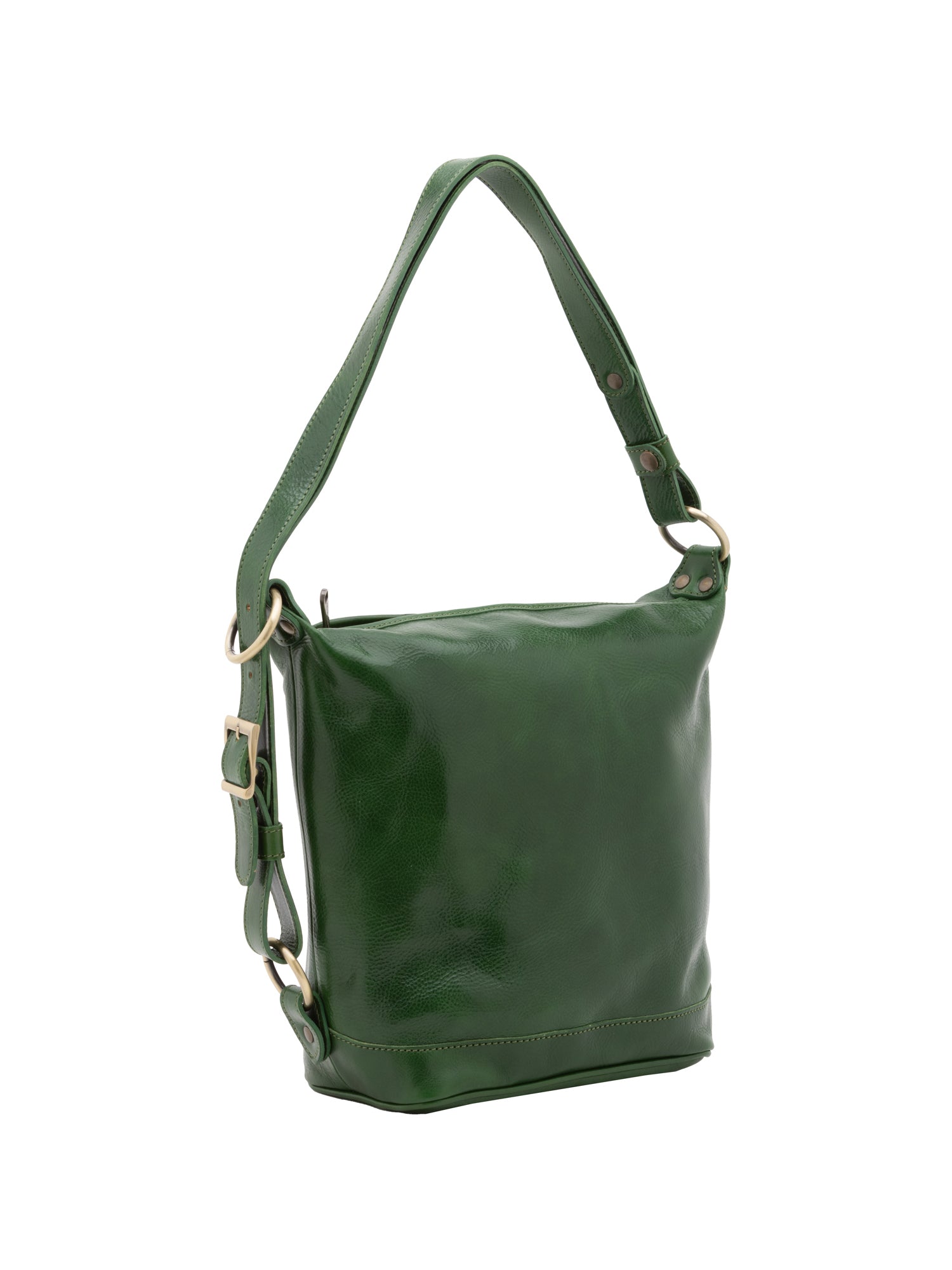 Borsa a secchiello da donna Vera pelle 5528-Verde I Fratelli