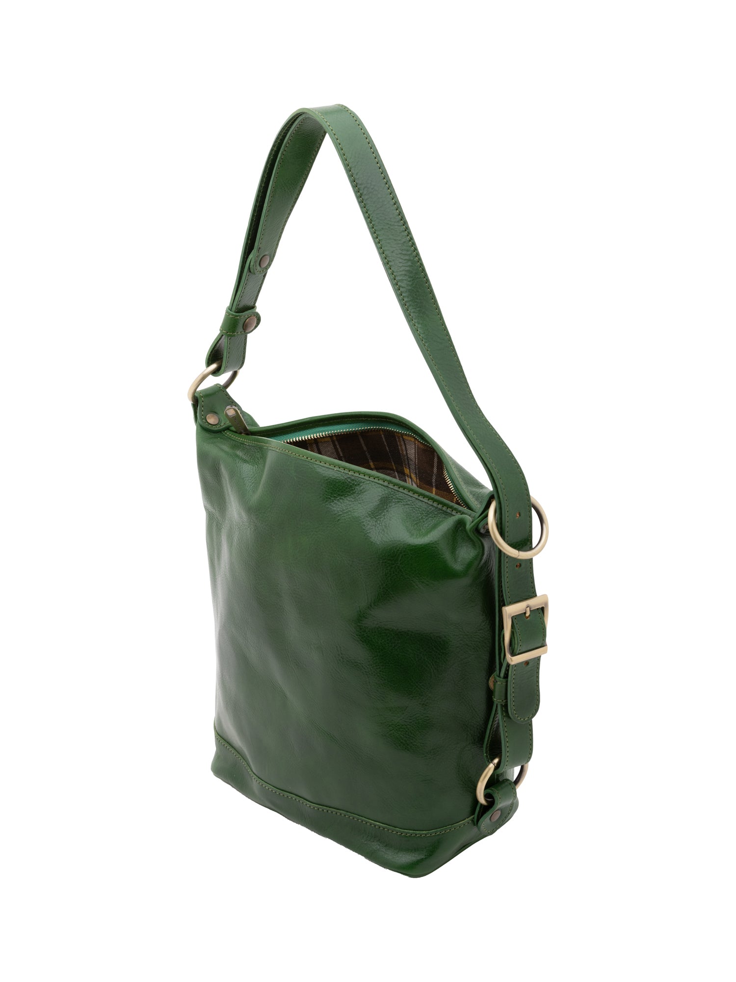 Borsa a secchiello da donna Vera pelle 5528-Verde I Fratelli