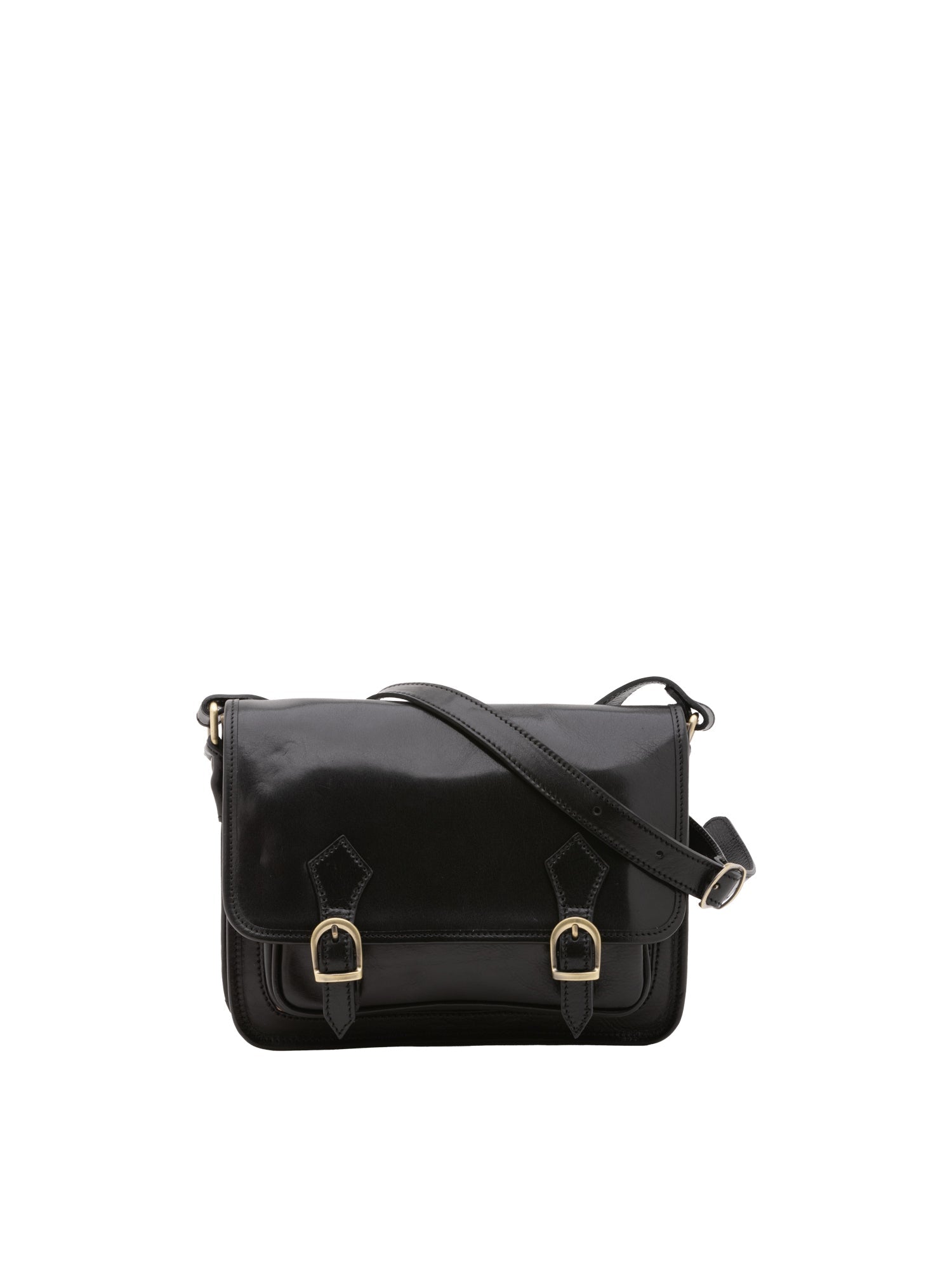 Borsa a tracolla da donna 100% vera pelle 5529-Nero I Fratelli