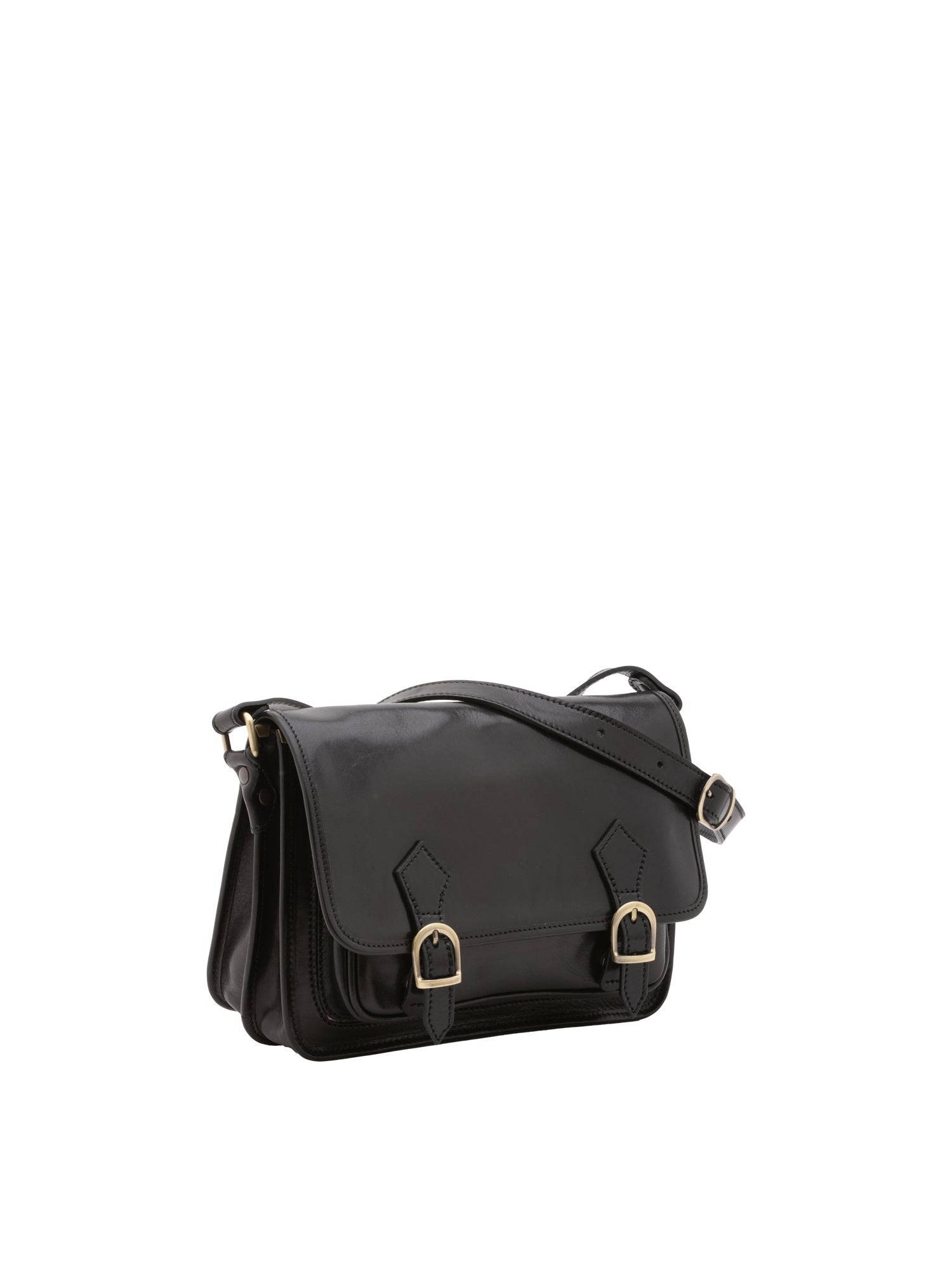 Borsa a tracolla da donna 100% vera pelle 5529-Nero I Fratelli