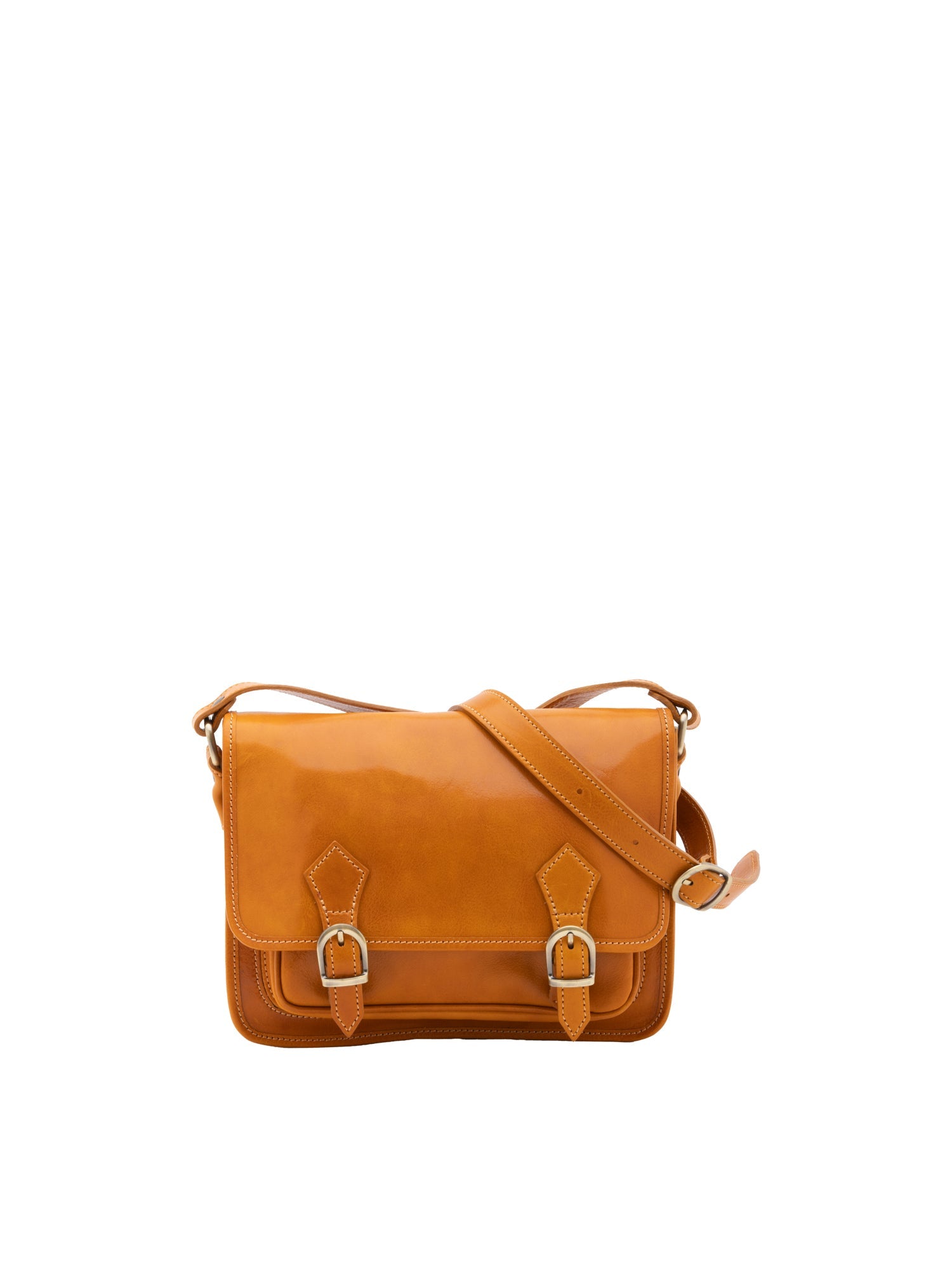 Borsa a tracolla da donna 100% vera pelle 5529-Senape I Fratelli