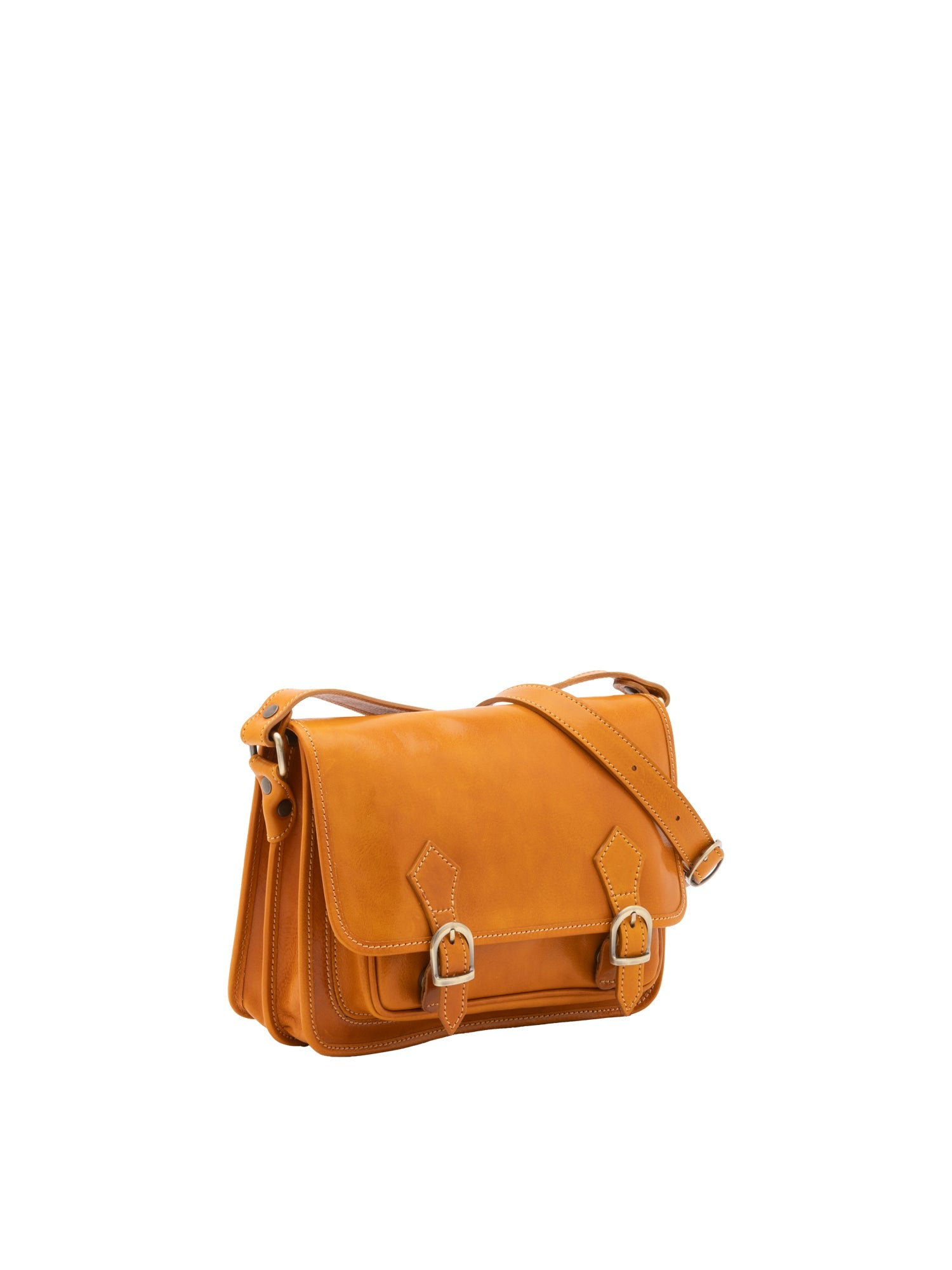 Borsa a tracolla da donna 100% vera pelle 5529-Senape I Fratelli