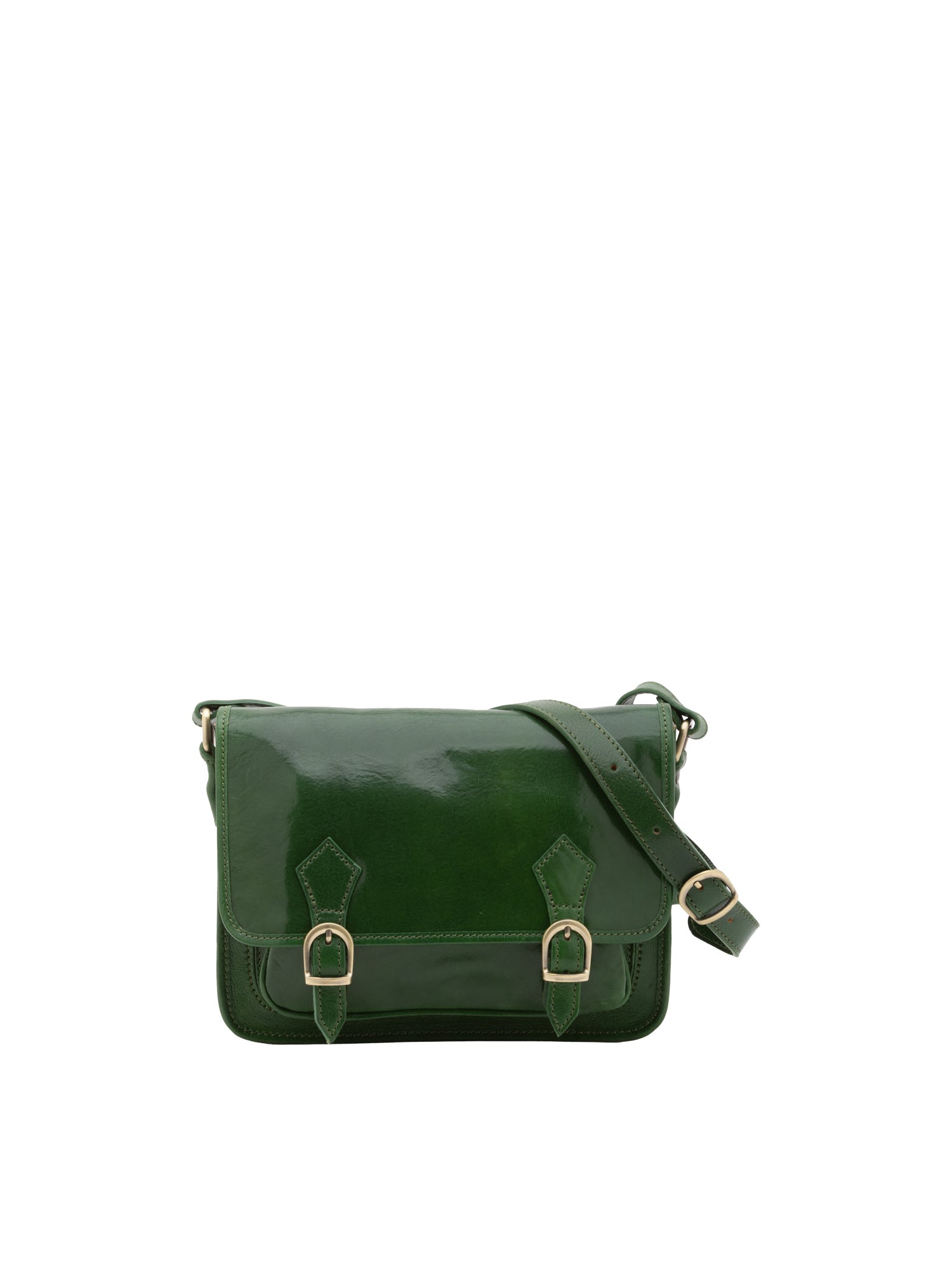 Borsa a tracolla da donna 100% vera pelle 5529-Verde I Fratelli
