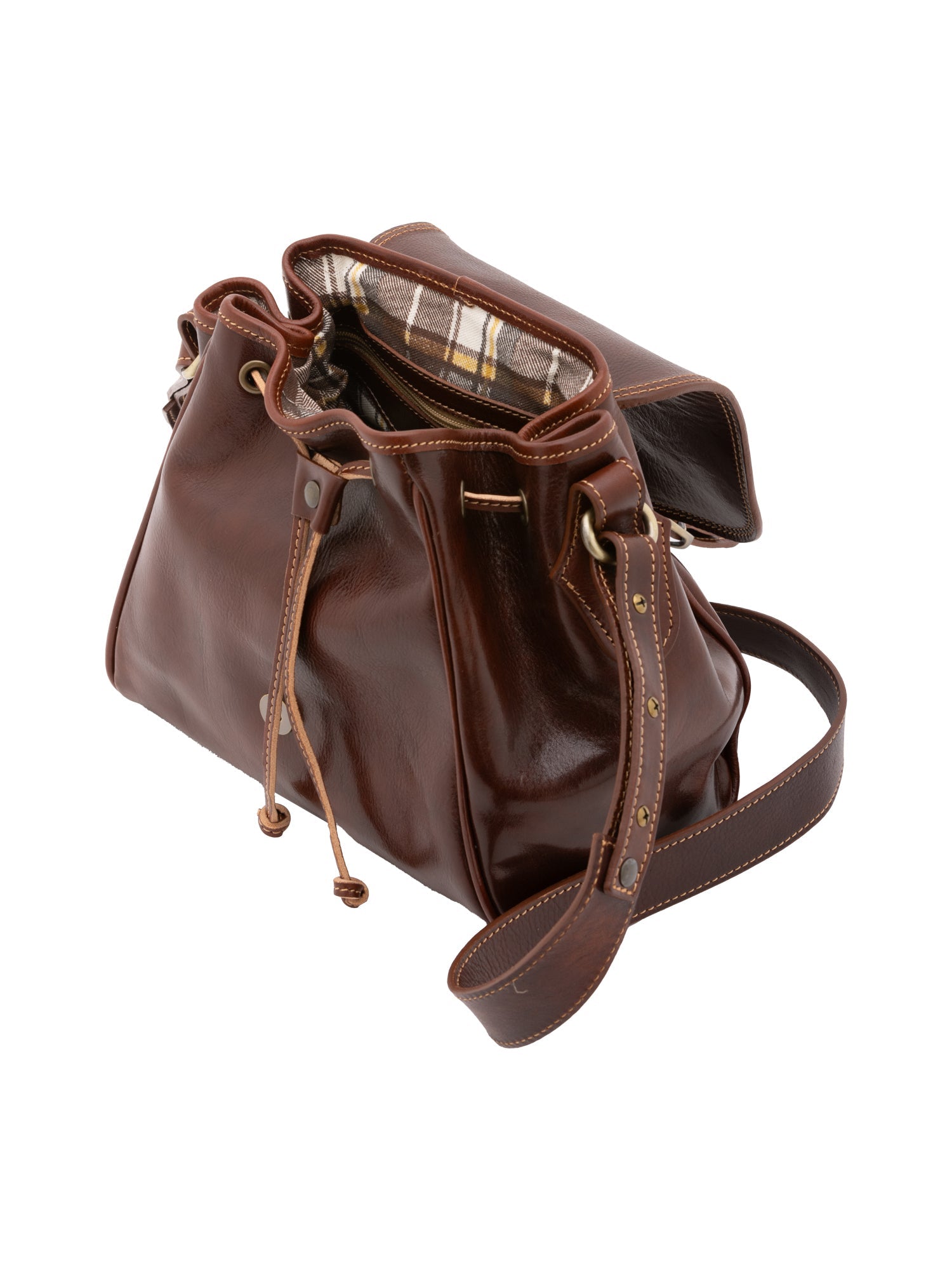 Borsa a secchiello da donna Vera pelle 5531-Marrone I Fratelli