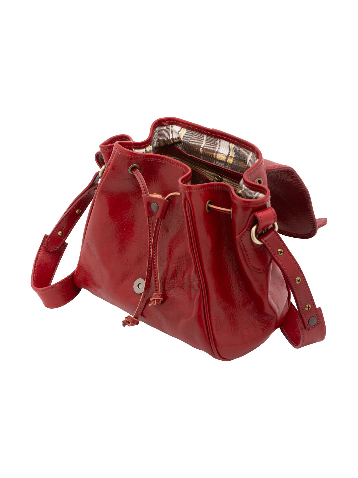 Borsa a secchiello da donna Vera pelle 5531-Rosso I Fratelli