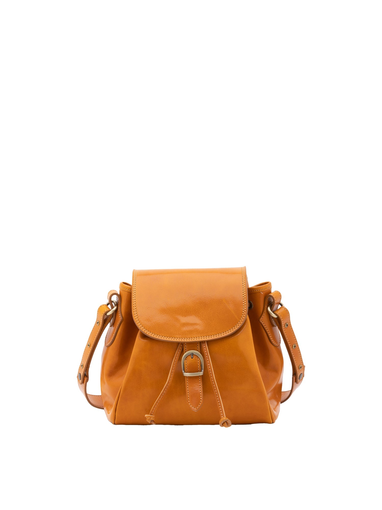Borsa a secchiello da donna Vera pelle 5531-Senape I Fratelli