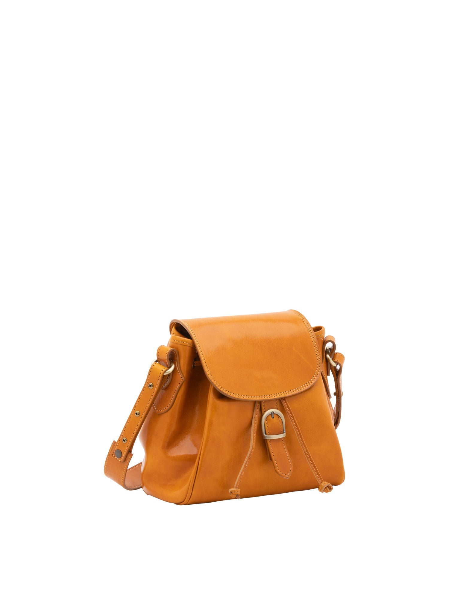 Borsa a secchiello da donna Vera pelle 5531-Senape I Fratelli