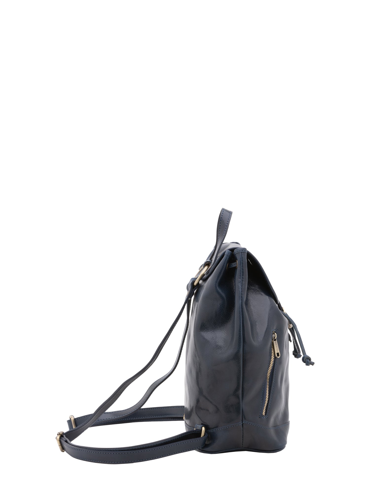 Borsa a spalla da donna 100% pelle artigianale 5533-Blu I Fratelli