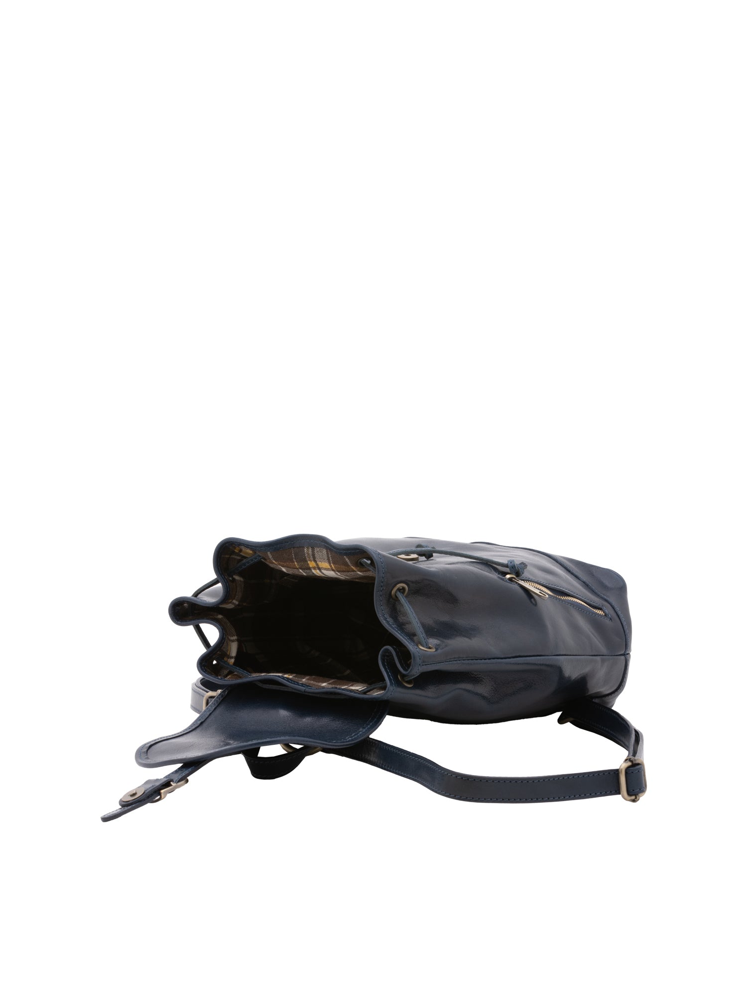 Borsa a spalla da donna 100% pelle artigianale 5533-Blu I Fratelli