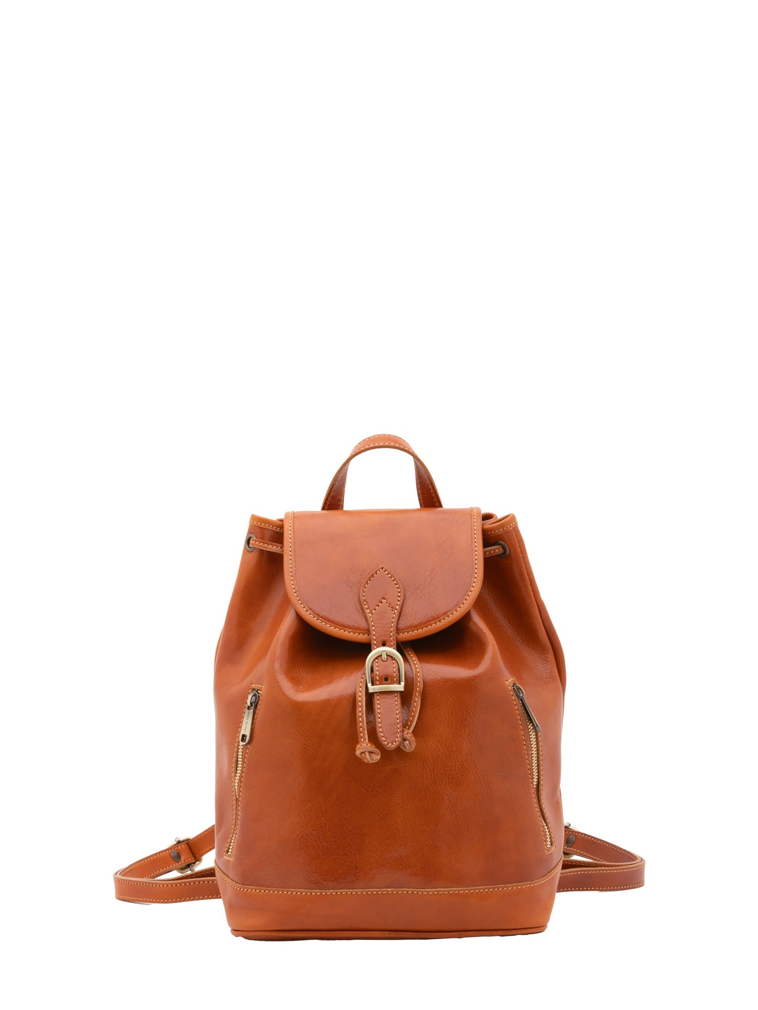 Borsa a spalla da donna 100% pelle artigianale 5533-Cognac I Fratelli
